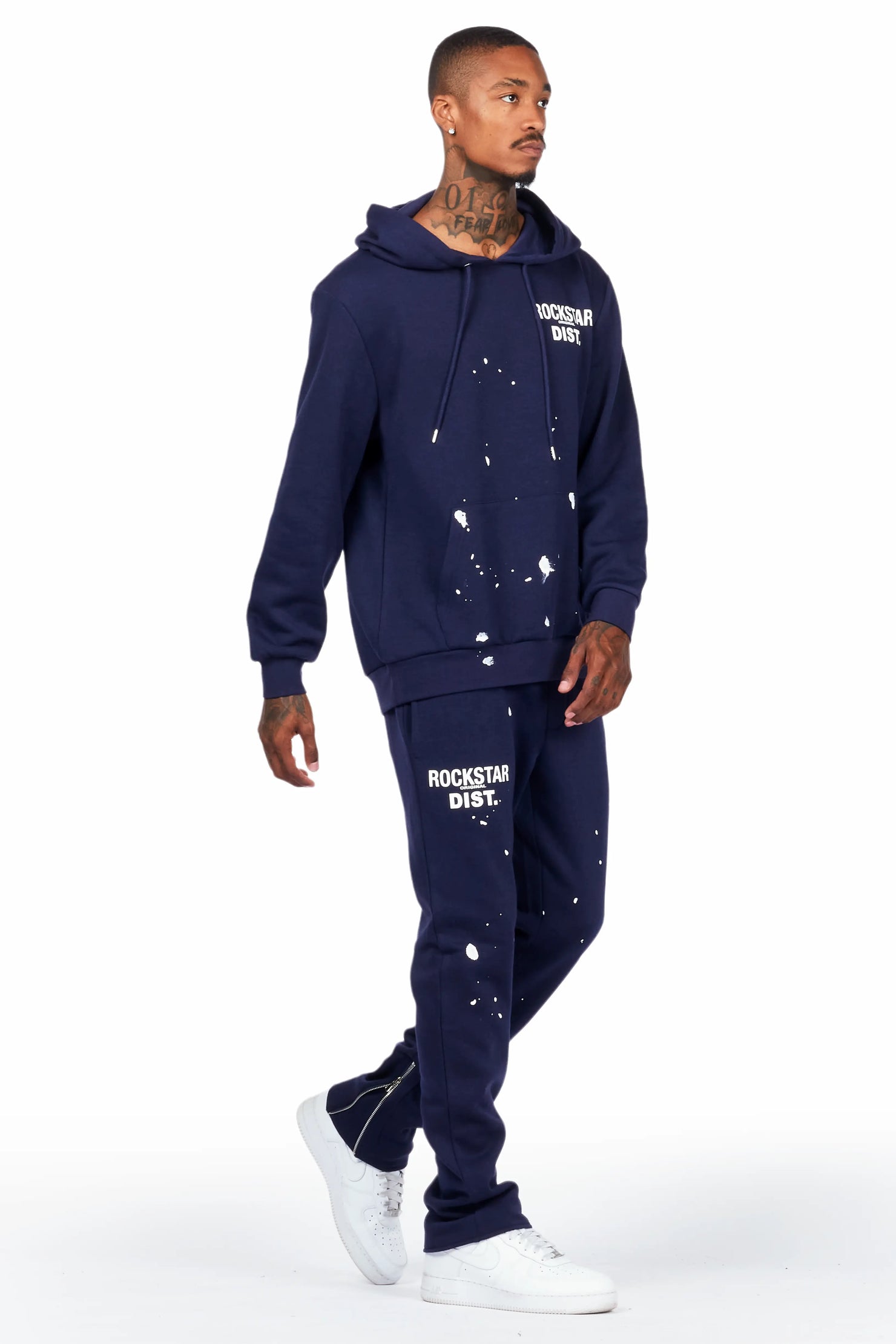 Raffer Navy Slim Fit Track Set