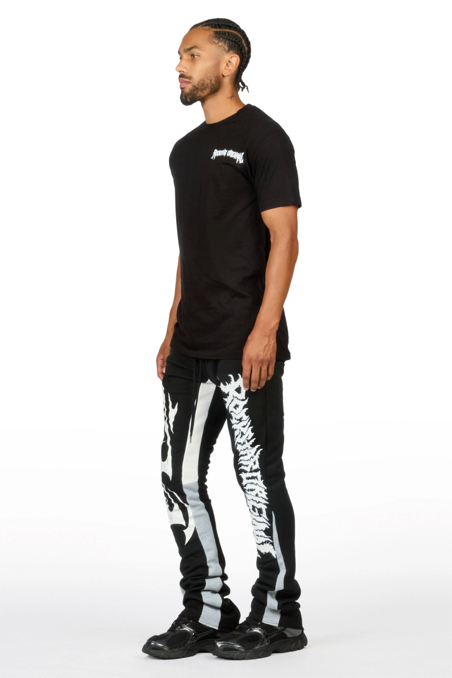 Deathrow 3.0 Black T-Shirt/Stacked Flare Pant Set