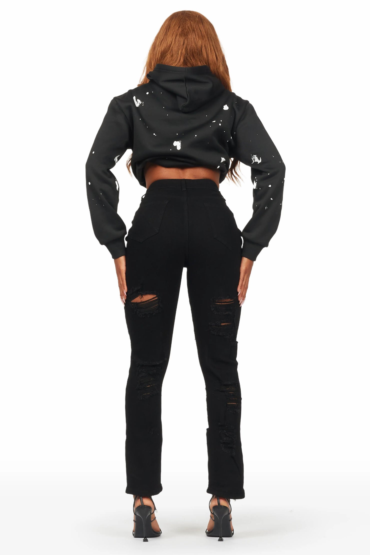 Kaydan Black Distressed Skinny Jean