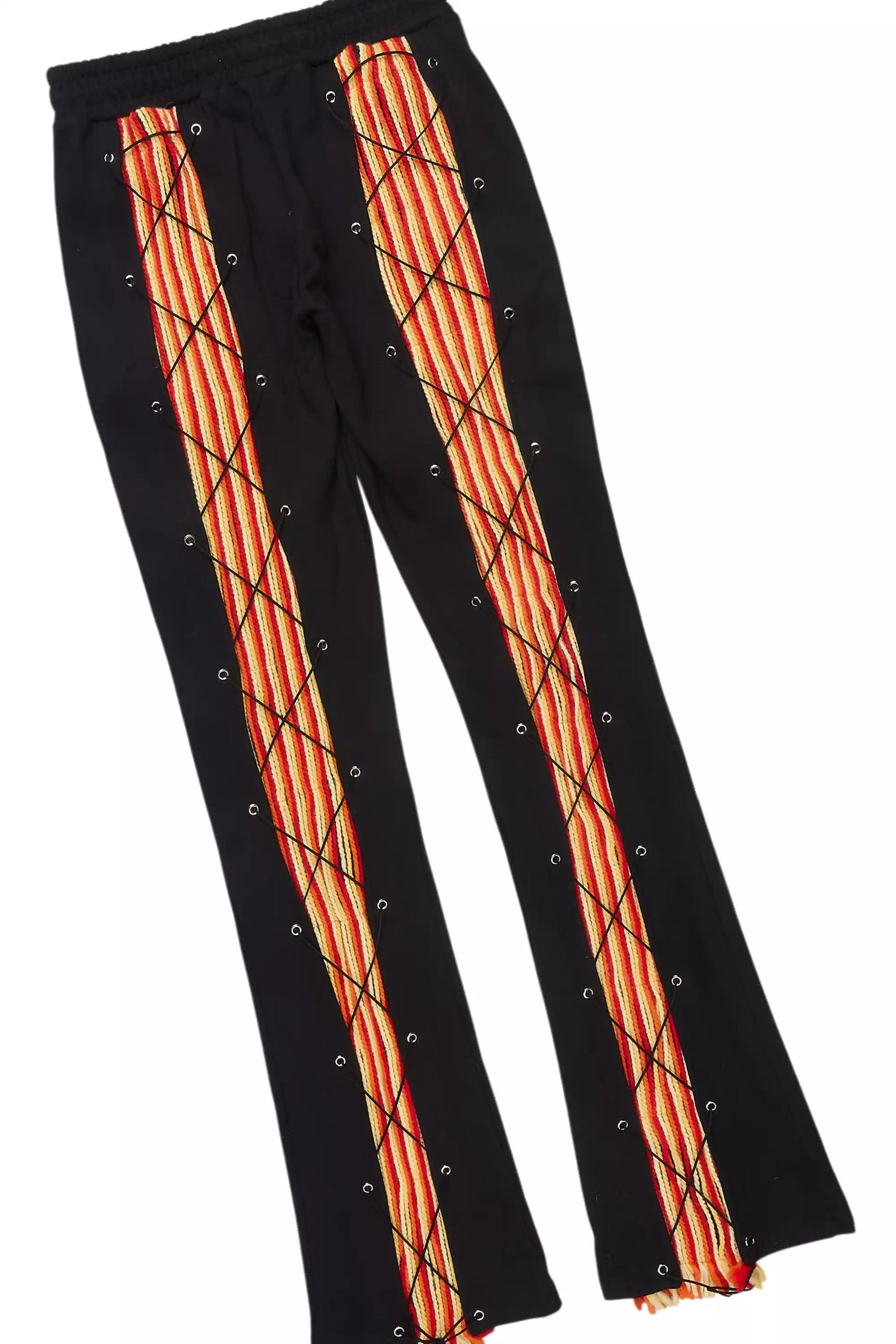 Antal Black Long Sleeve T-Shirt/Baggy Stacked Track Set