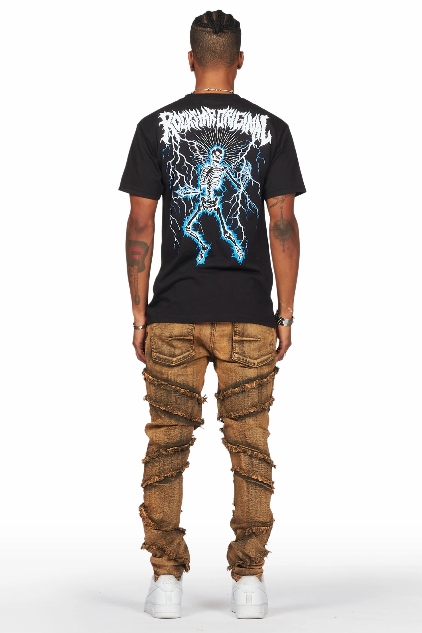 Ebrill Gold Patchwork Skinny Fit Jean