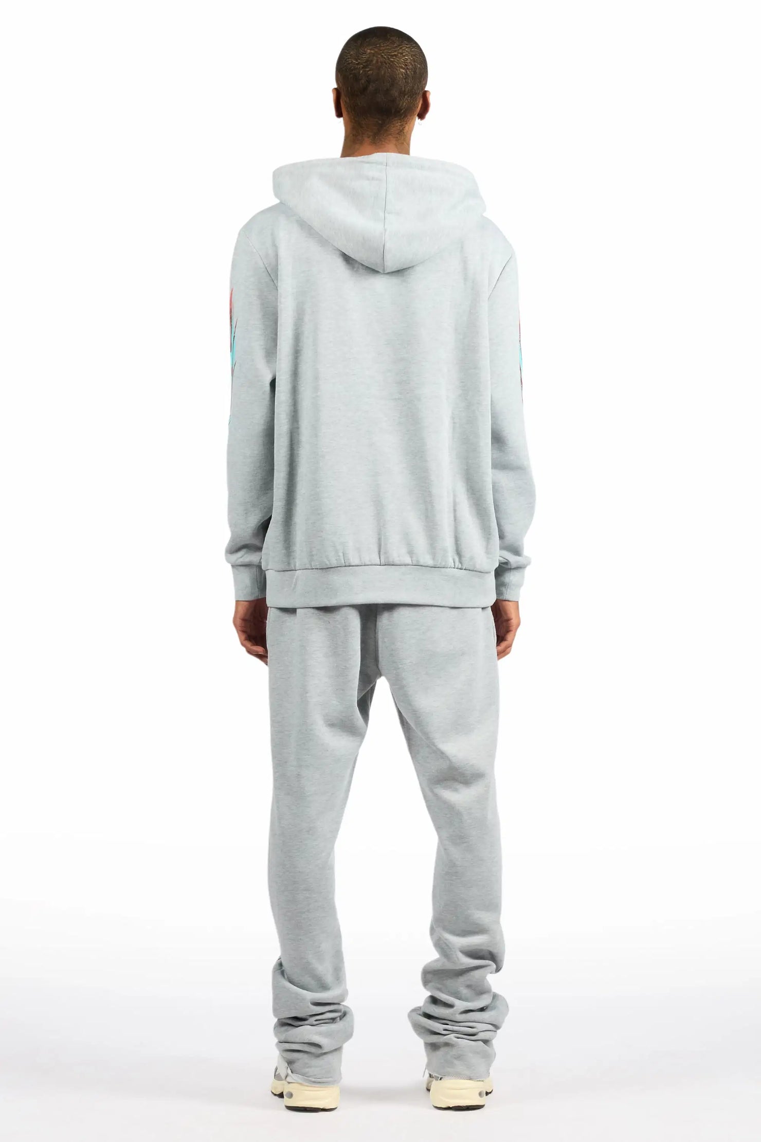 Kruz Heather Grey Hoodie/Stacked Pant Track Set