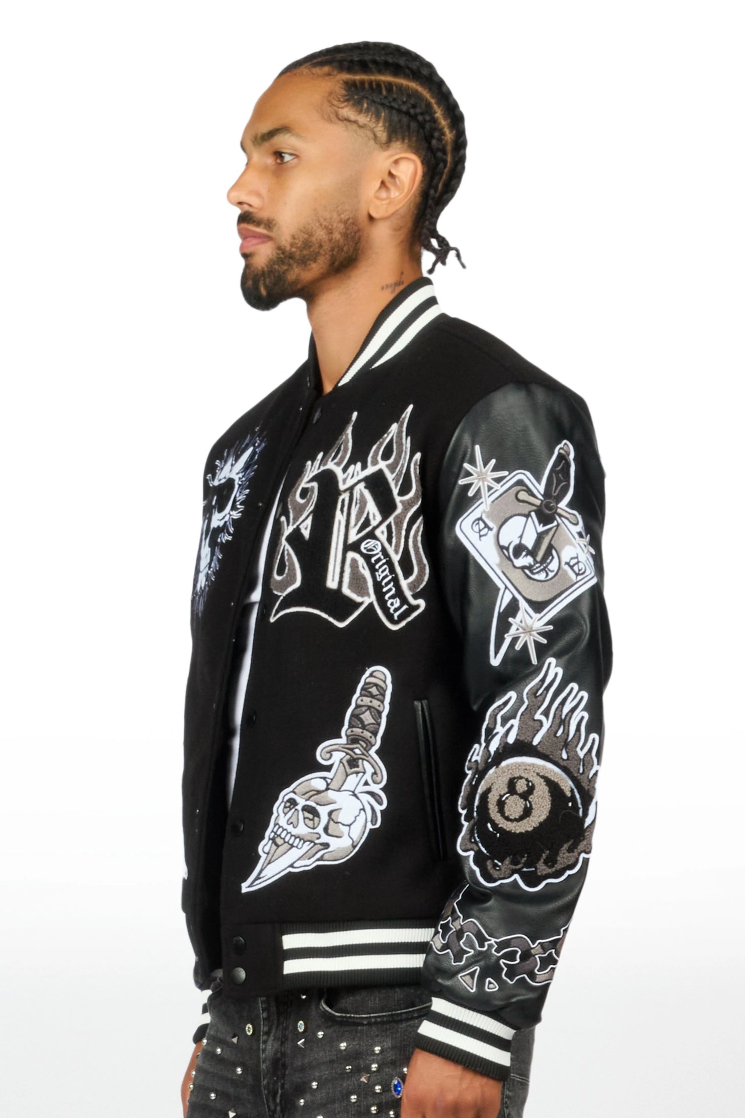 Clarke Black/Black Varsity Jacket