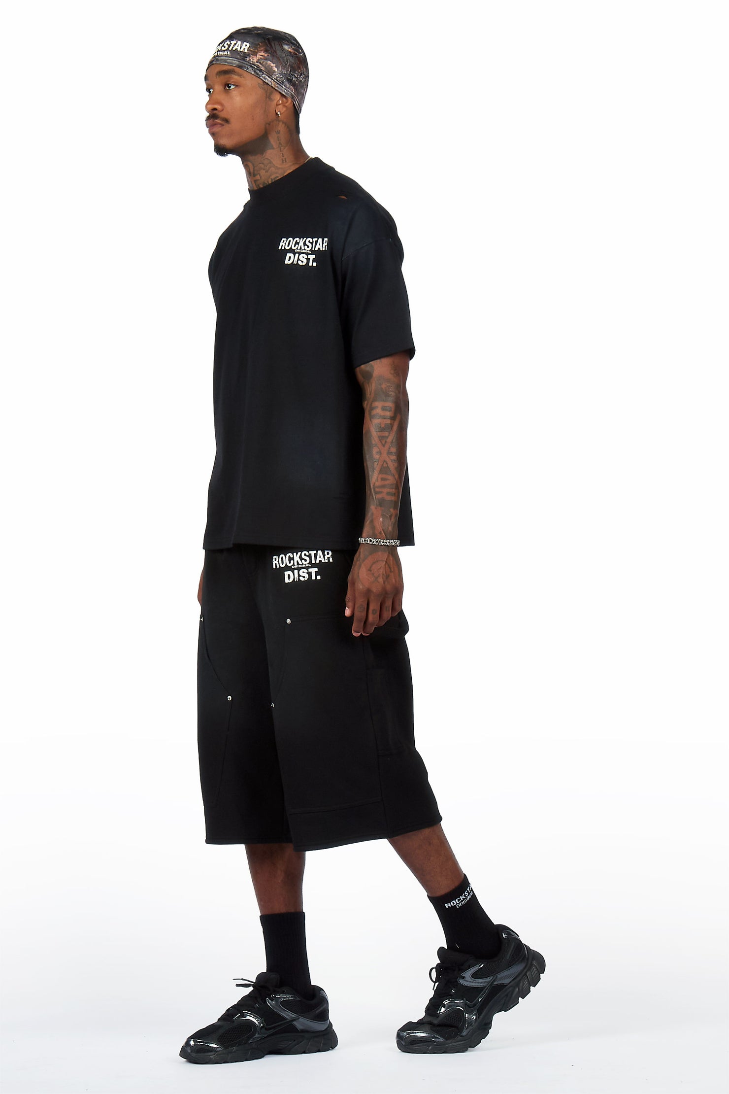 Finn Black T-Shirt Jort Set