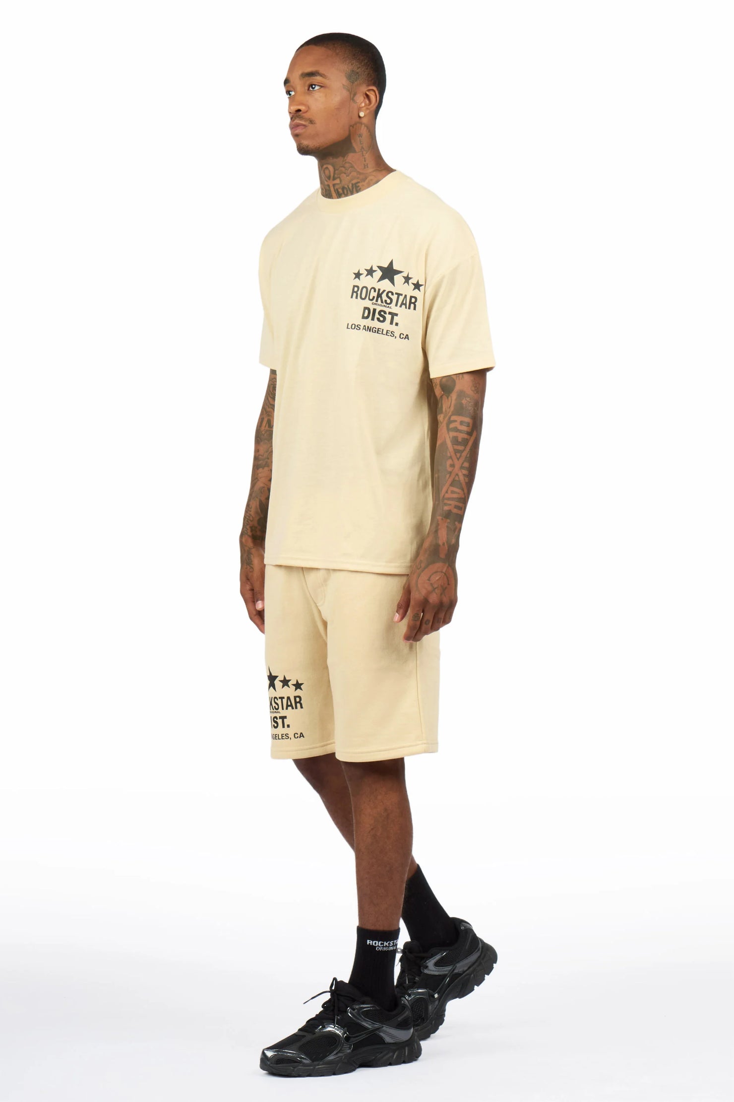 Starlake Beige Graphic T-Shirt/Short Set