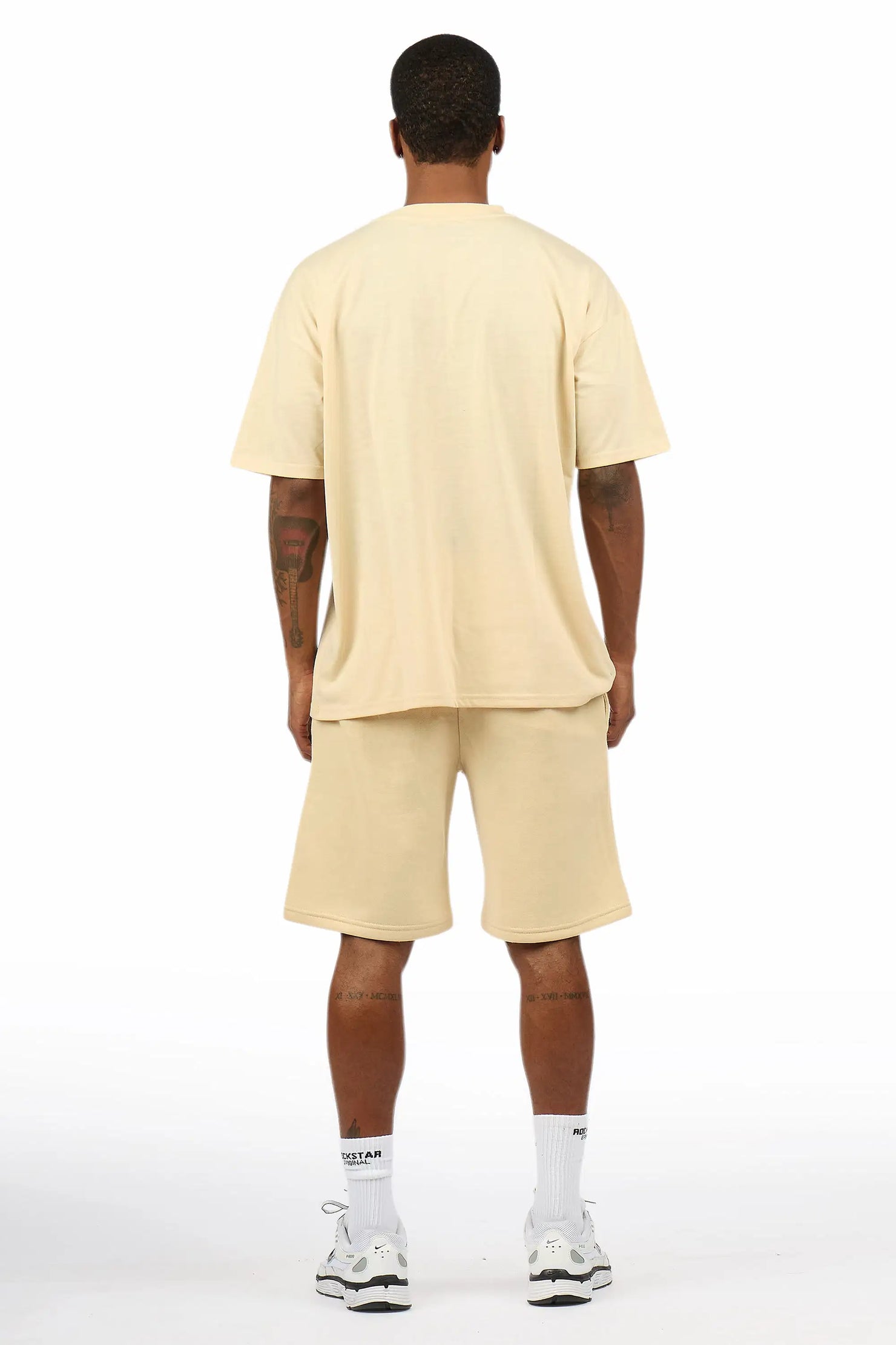Starlake Beige Graphic T-Shirt/Short Set