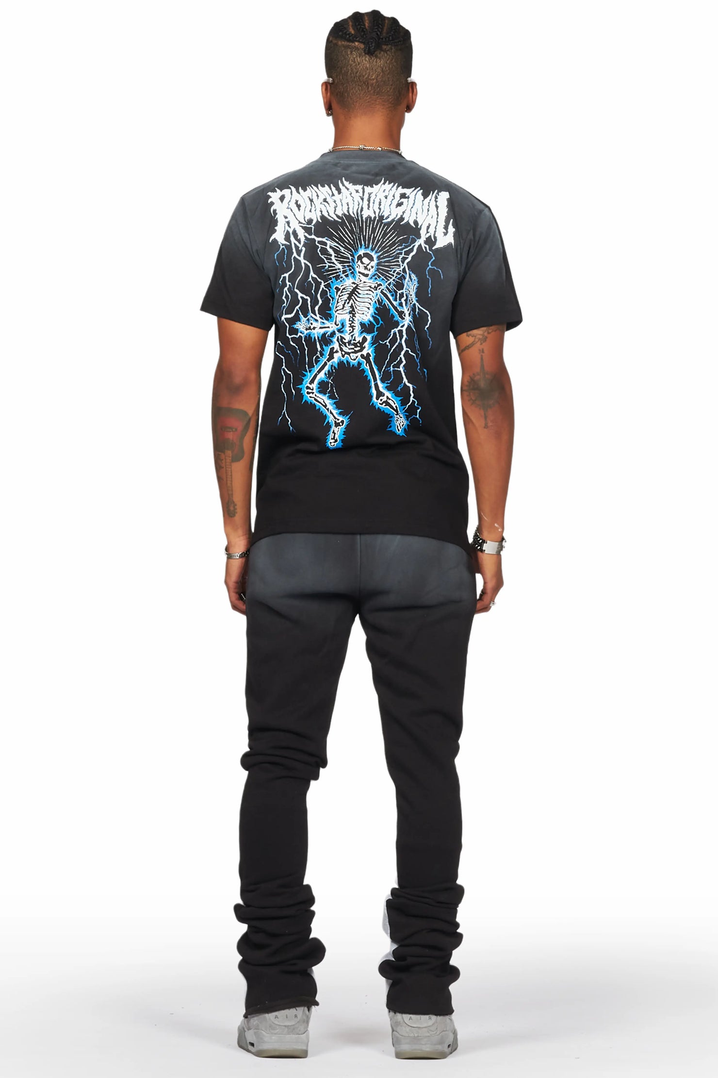 Deathrow Black T-Shirt/Super Stacked Flare Pant Set