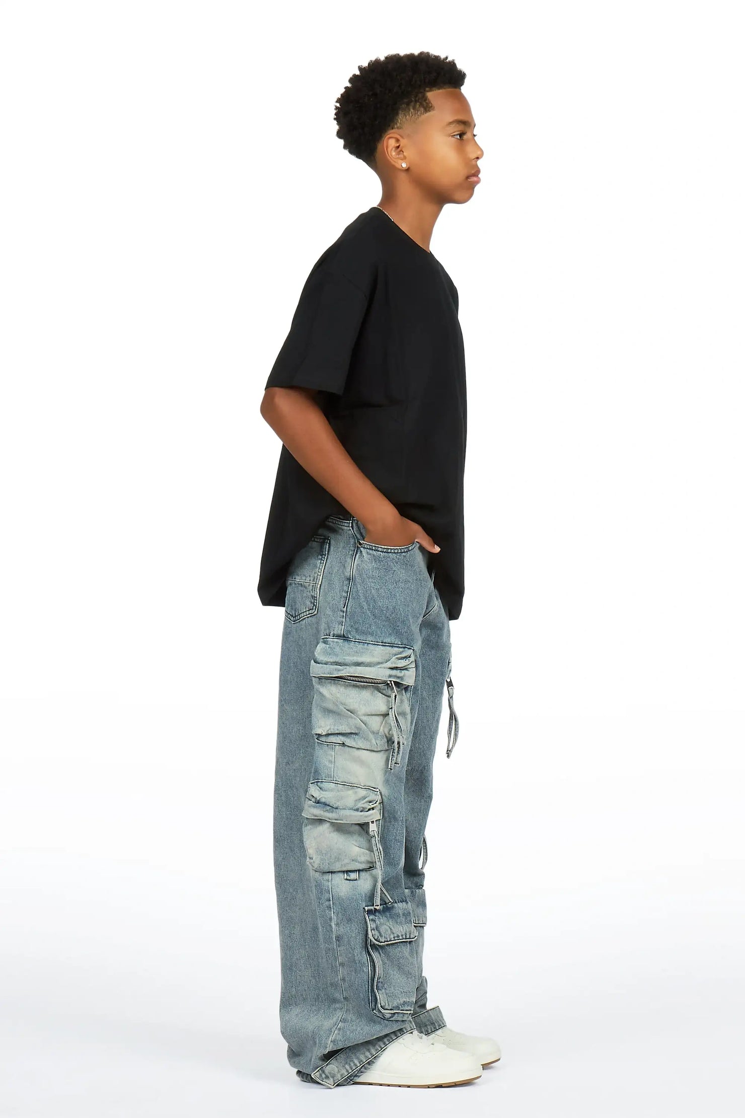 Boys Lenz Blue Baggy Fit Jean