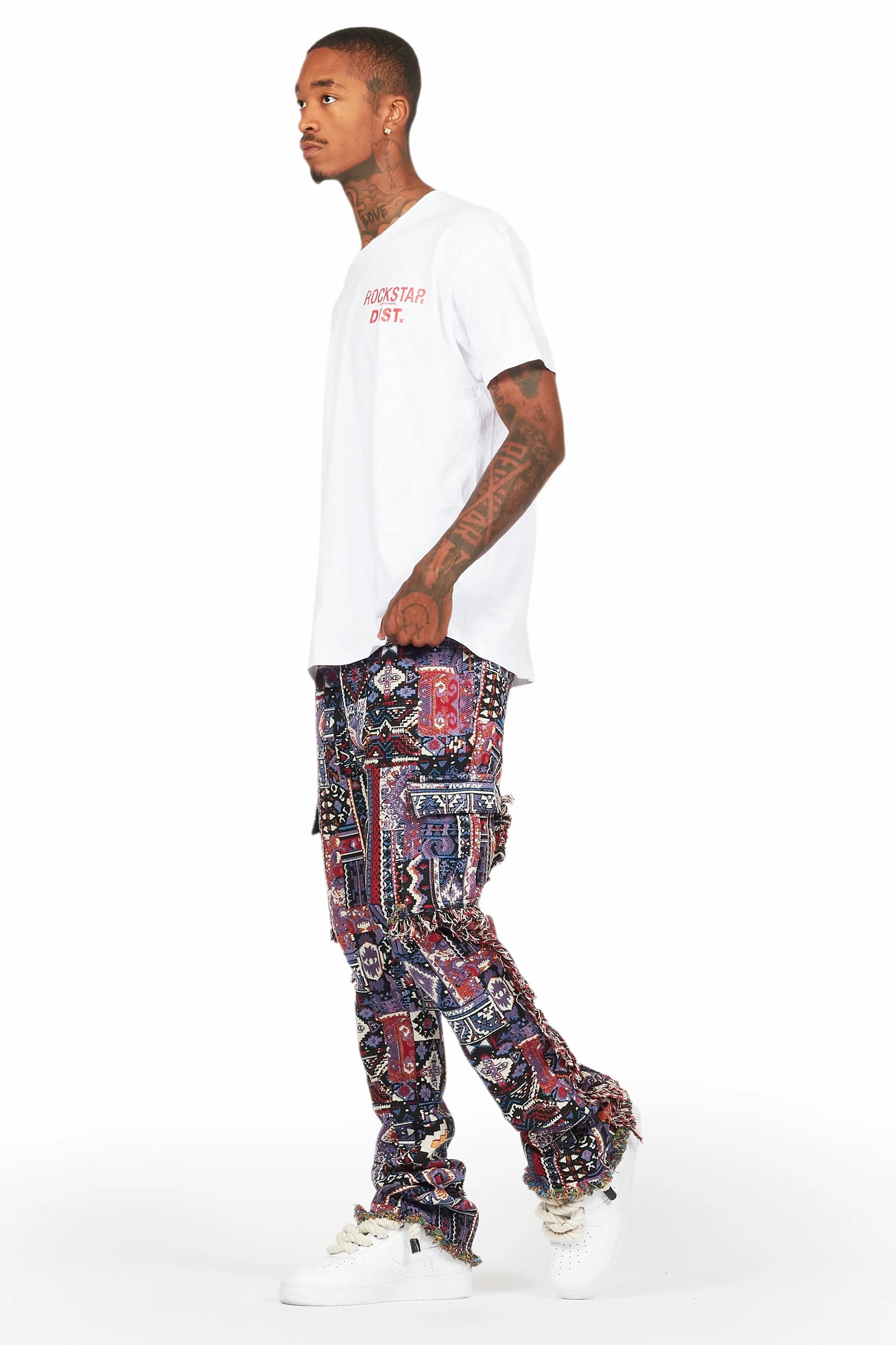 Ayami Purple Slim Tapestry Flare Jean