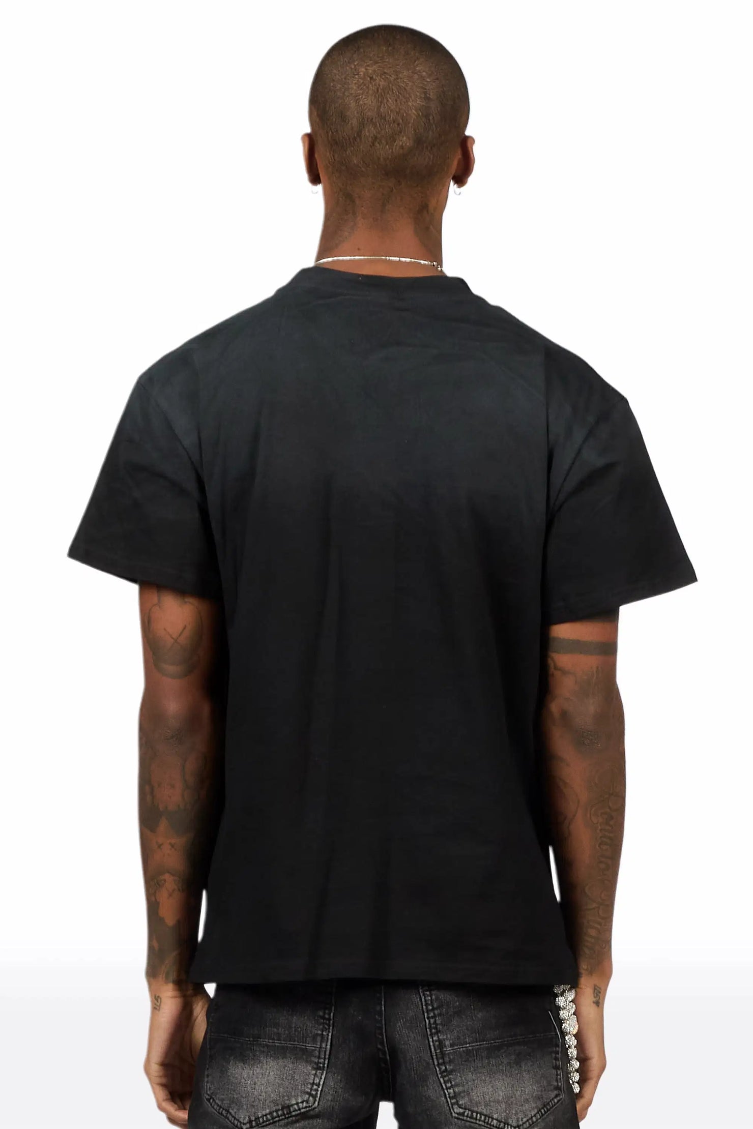 Zerix Black Oversized Graphic T-Shirt