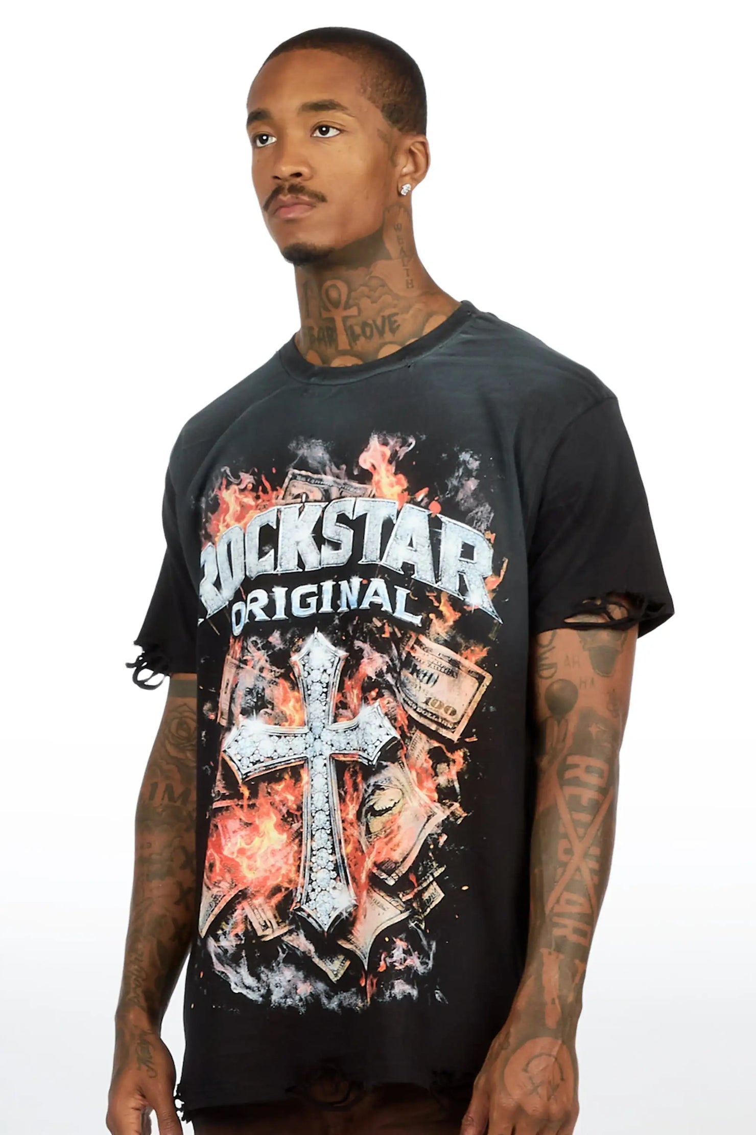 Moore Black Oversized Graphic T-Shirt