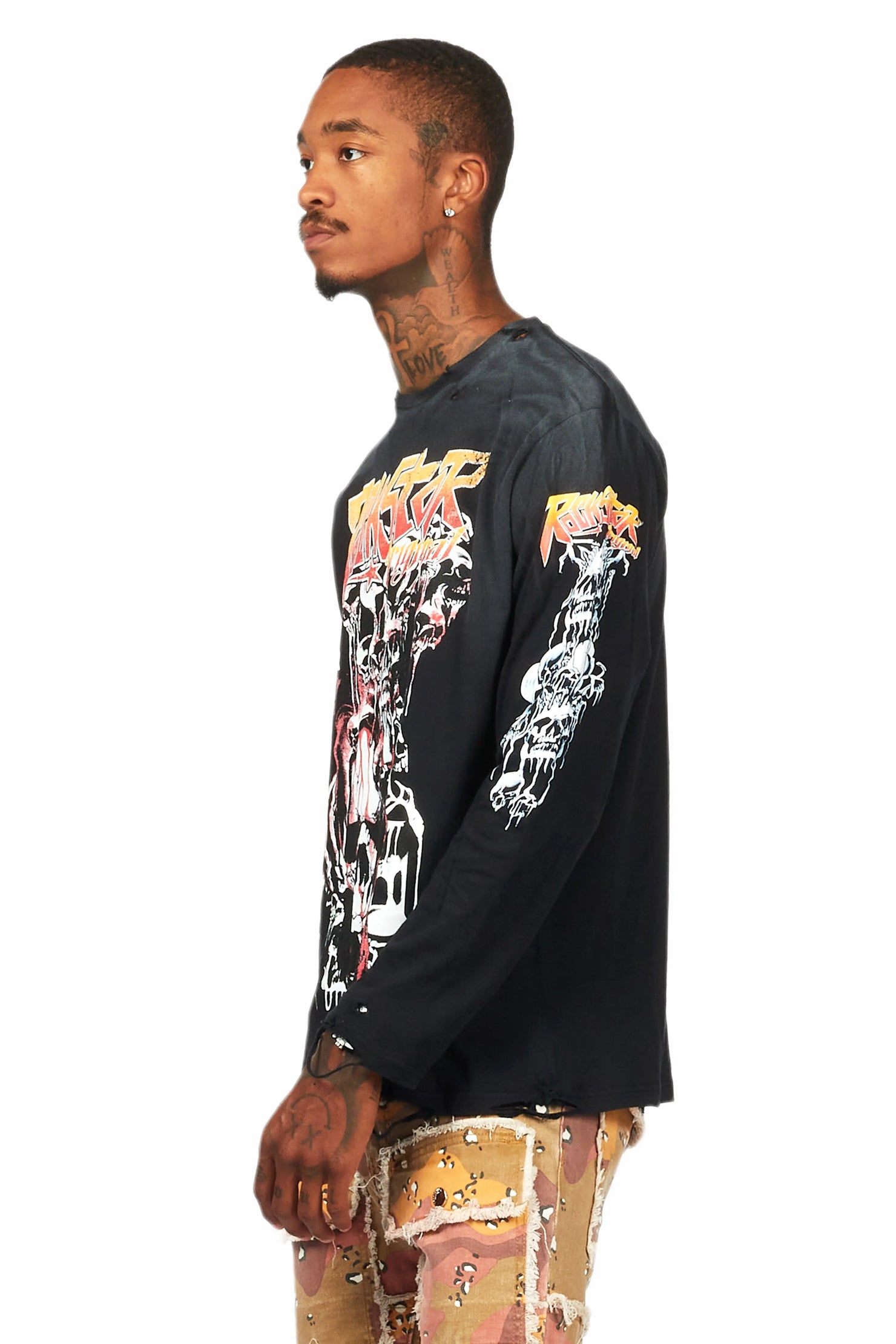 Grady Black Long Sleeve Graphic T-Shirt