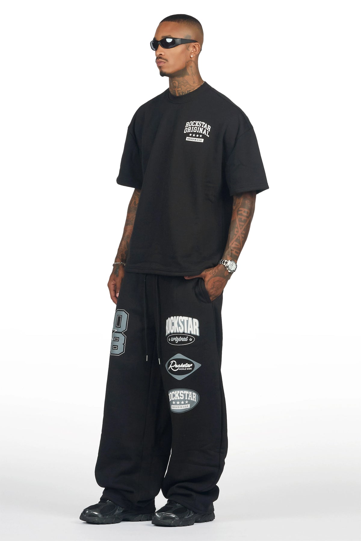 Verseney Black T-Shirt/Barrel Fit Track Set
