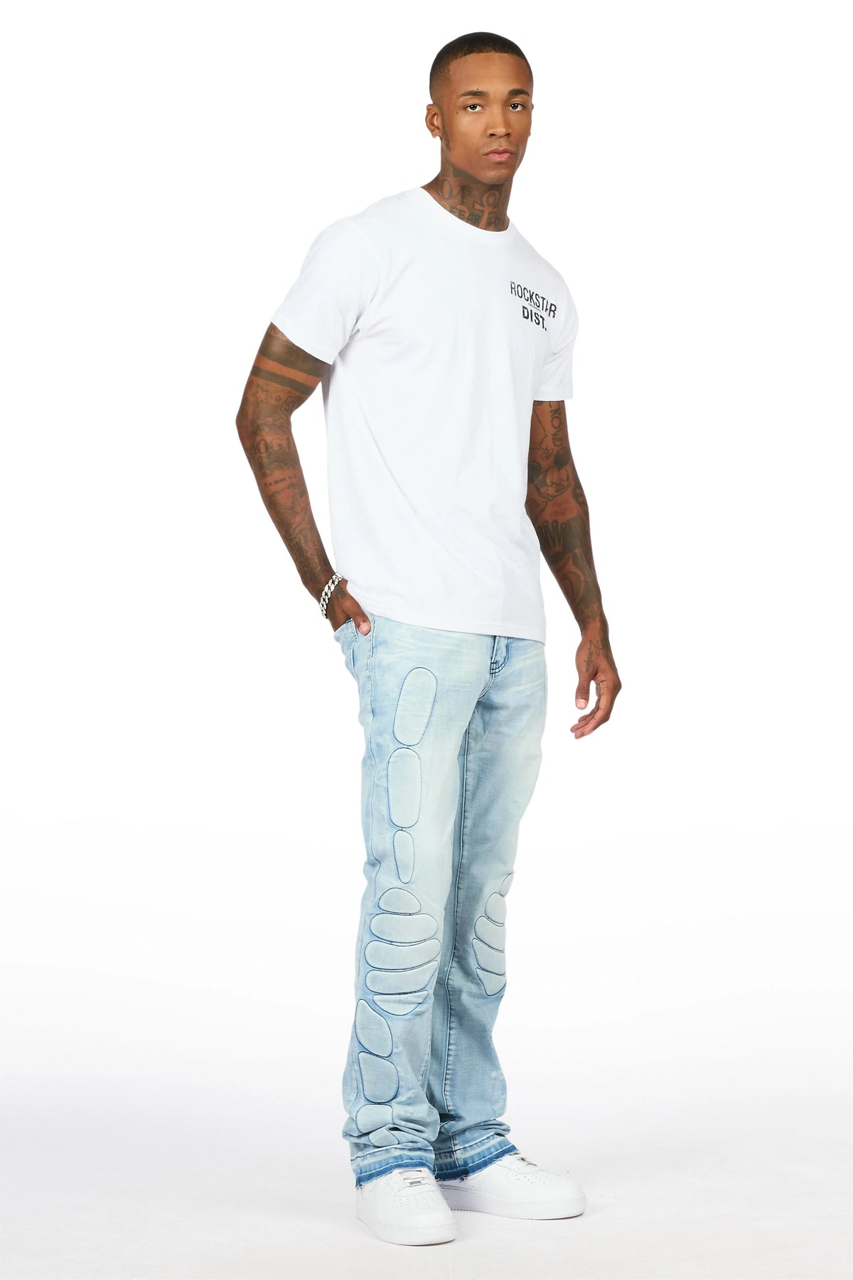Racier Blue Stacked Fit Jean