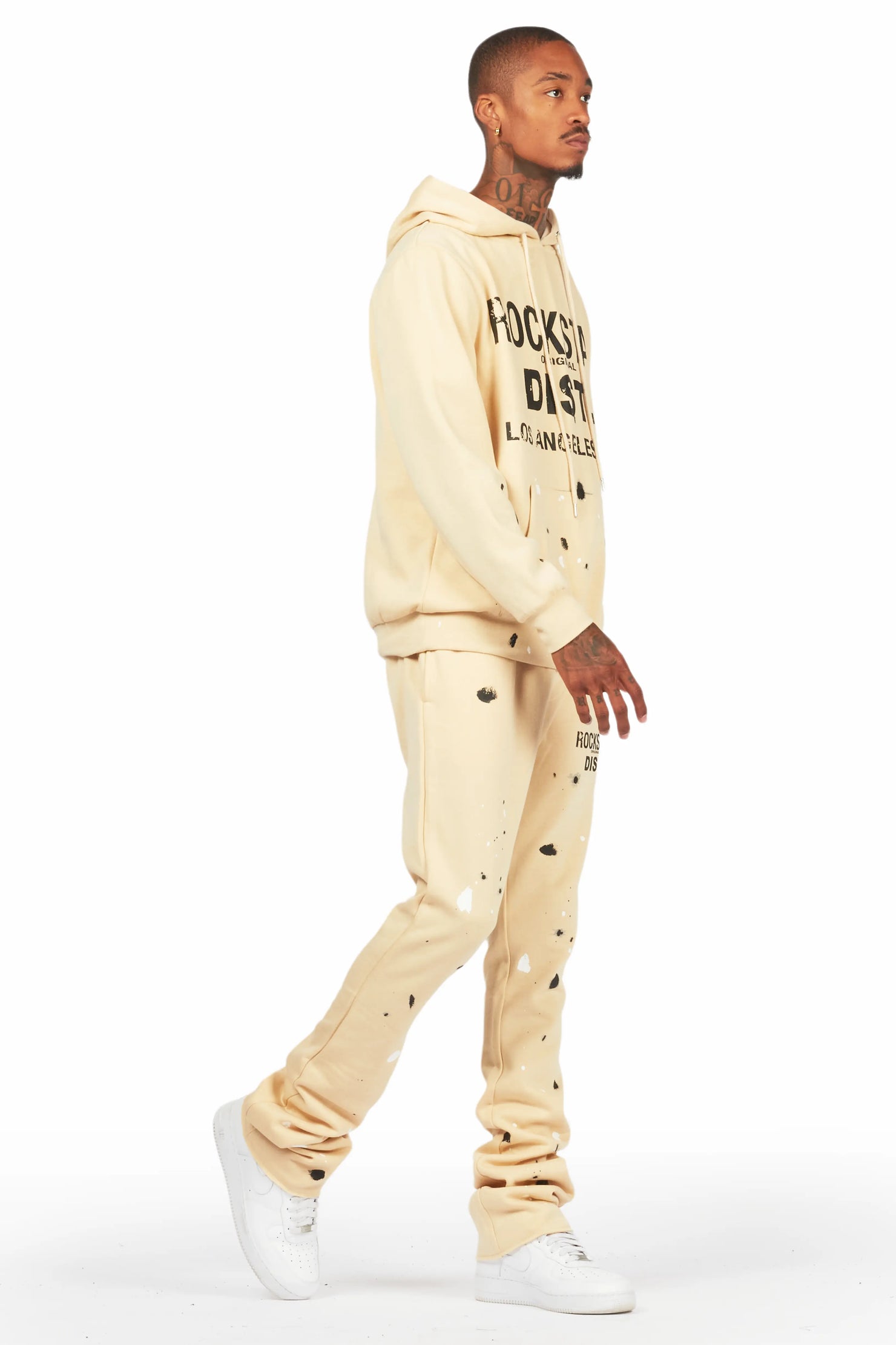 Scottie Beige/Black Hoodie/Stacked Flare Track Set