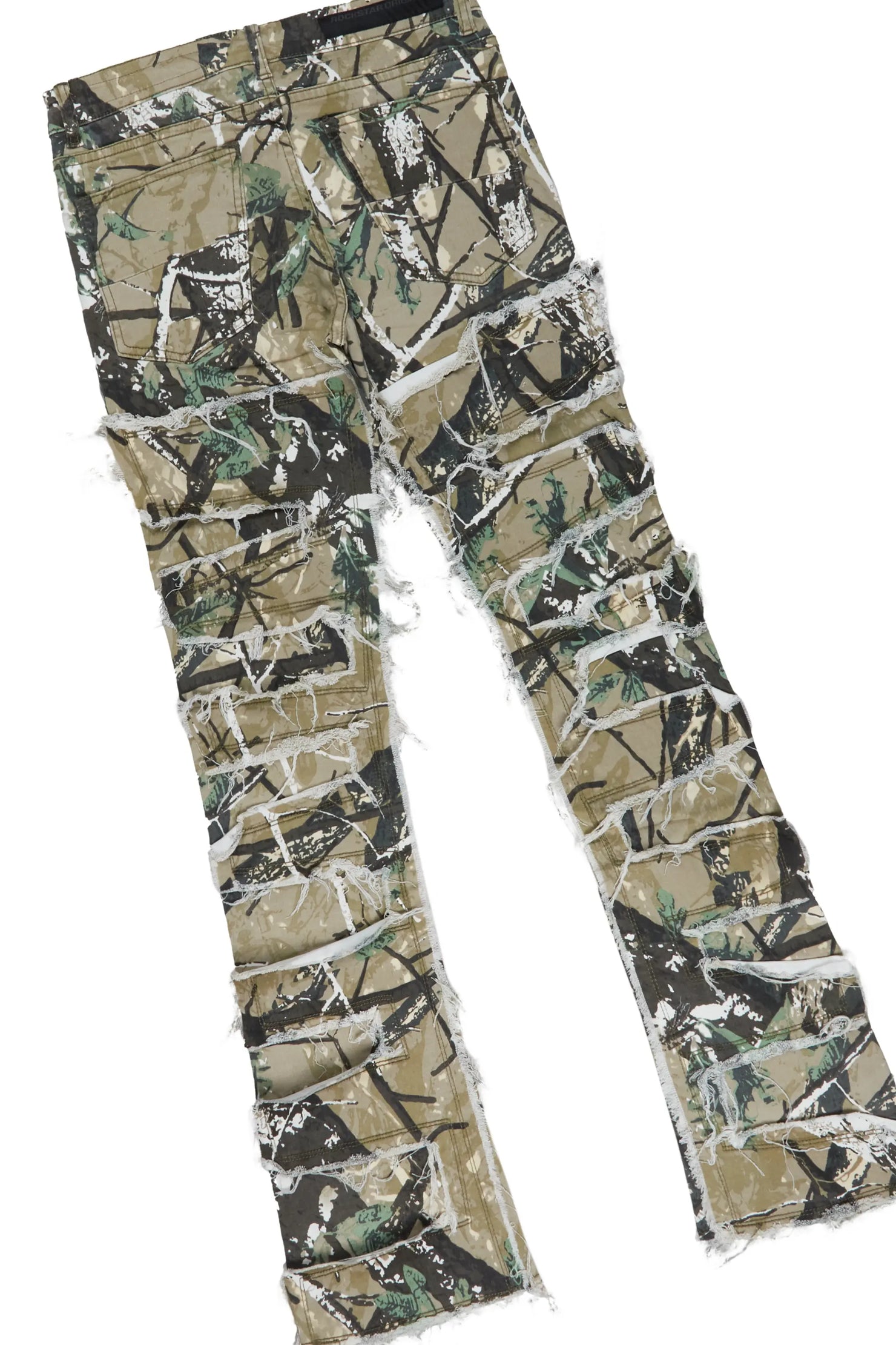 Dayte Nite White T-Shirt & Shake Tree Camo Stacked Flare Jean