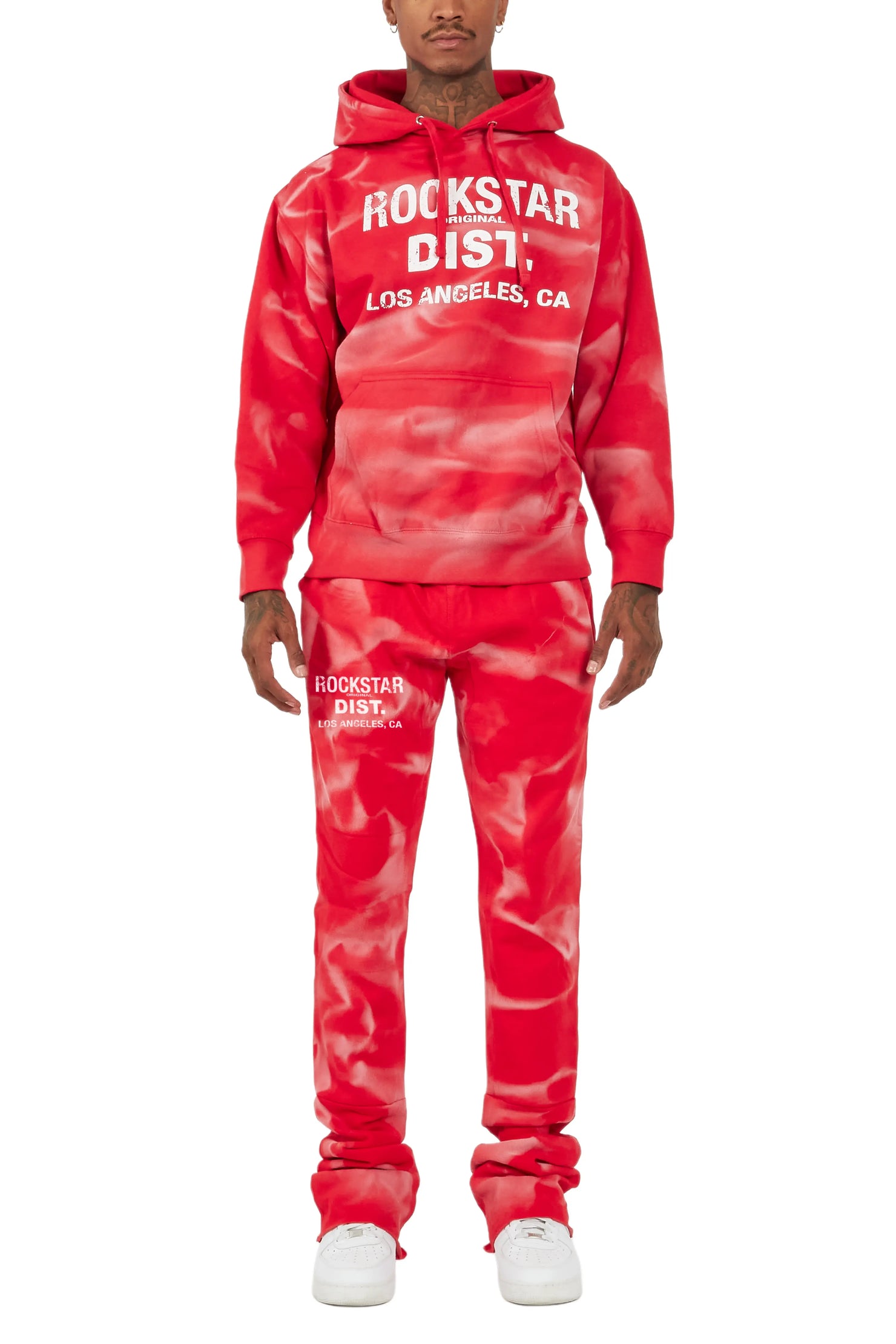 Nelly Red Hoodie/Super Stacked Flare Track Set