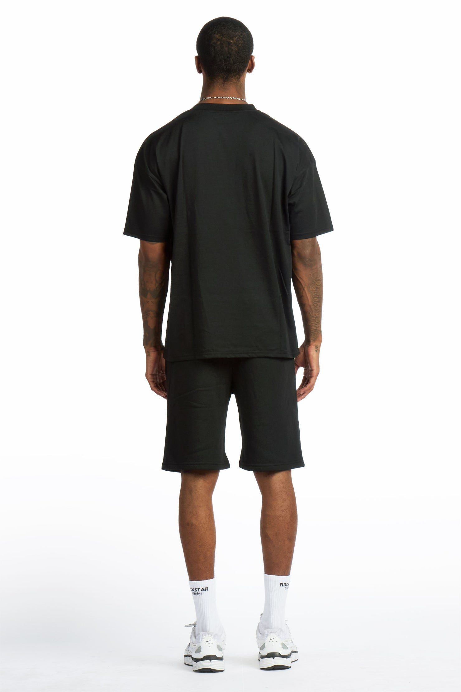 Amos Black/White Graphic T-Shirt Short Set