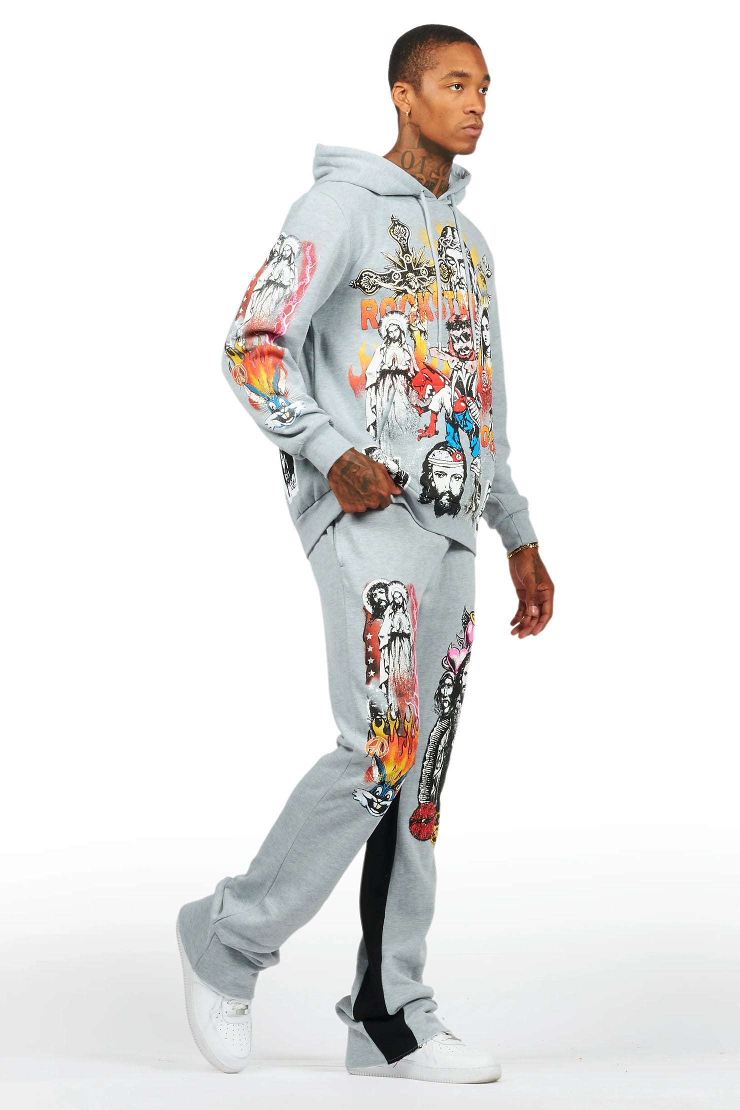 Santos Heather Grey Hoodie/Baggy Track Pant Set