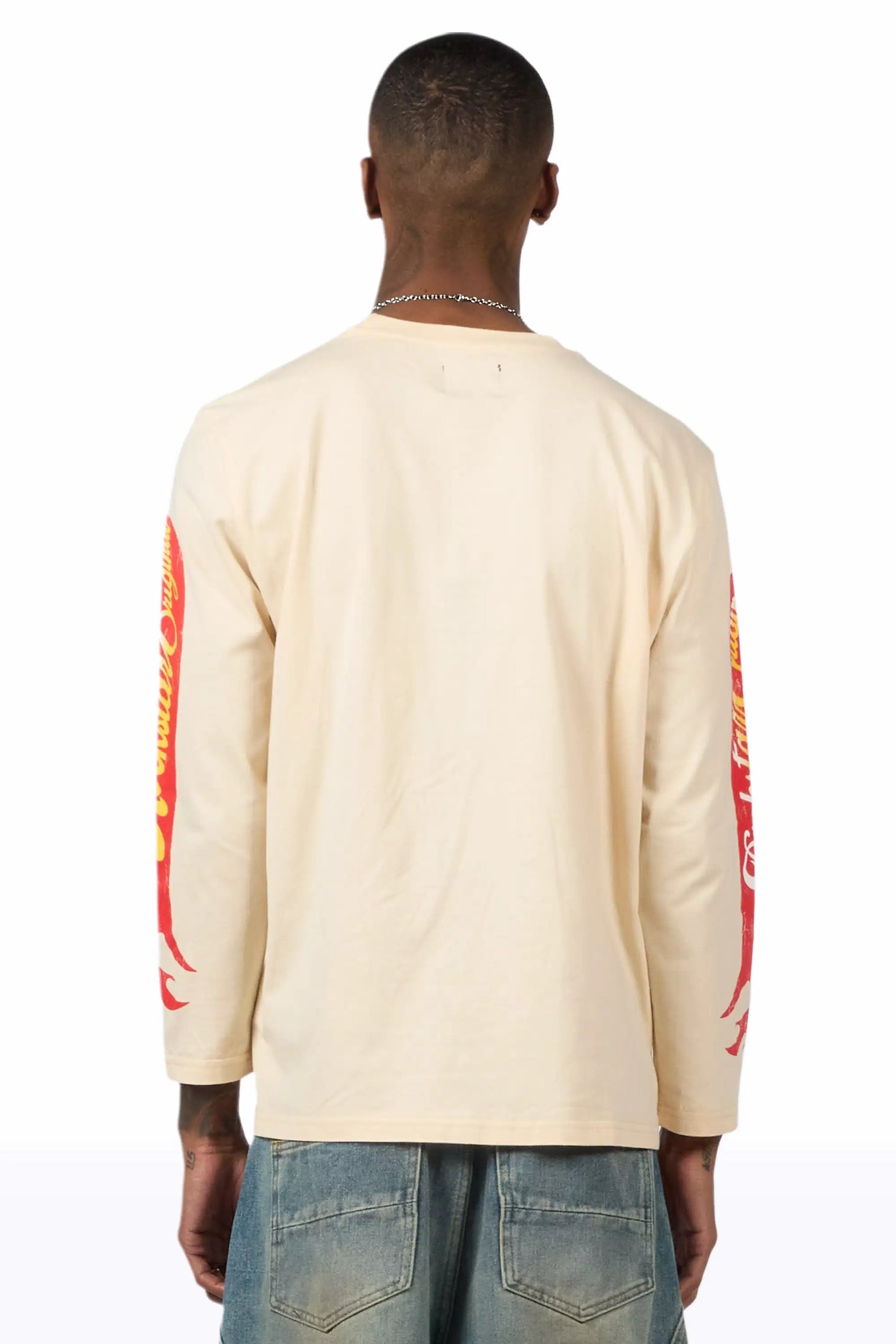 Speedy Beige Long Sleeve Graphic T-Shirt