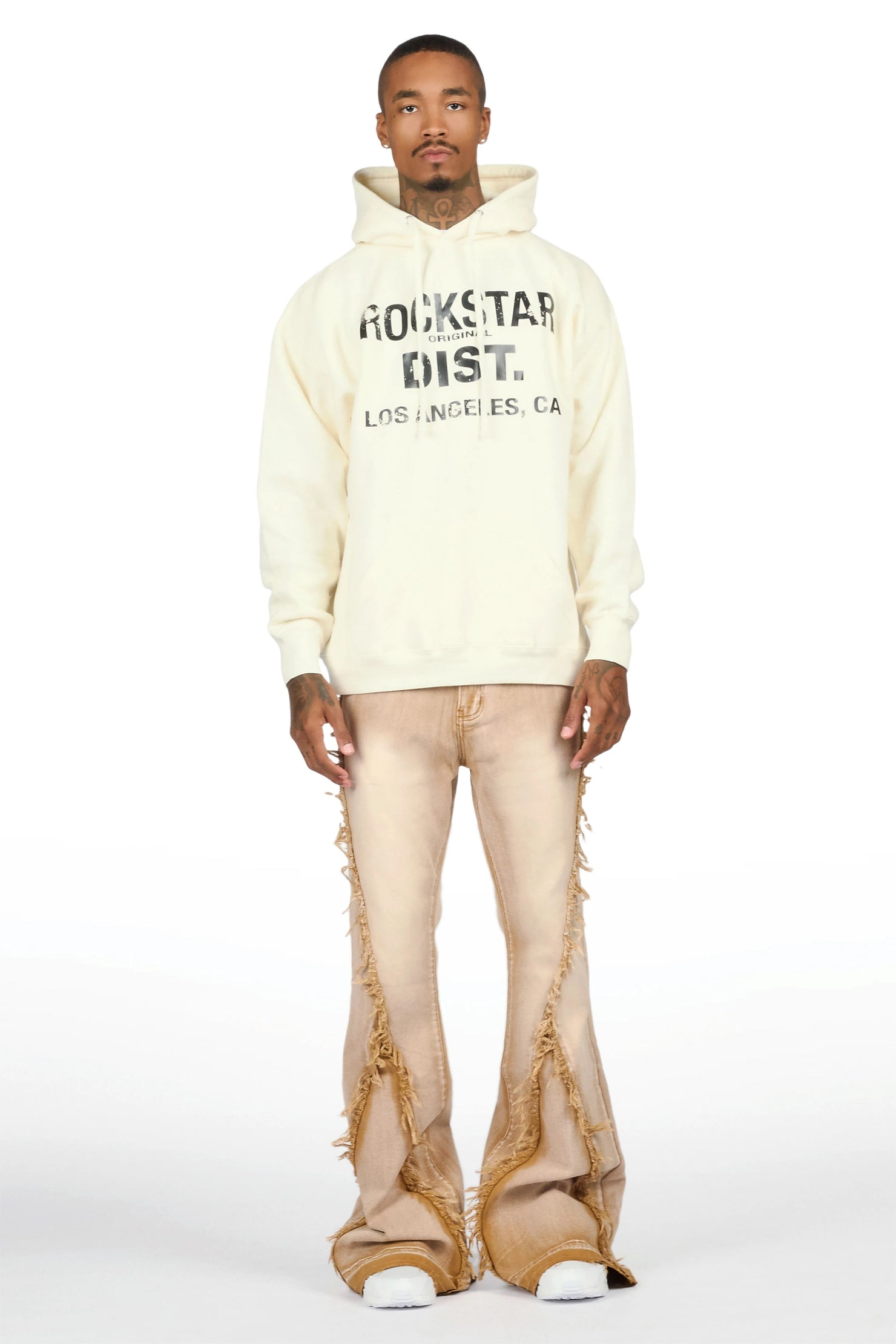 Vane Beige Stacked Super Flare Jean