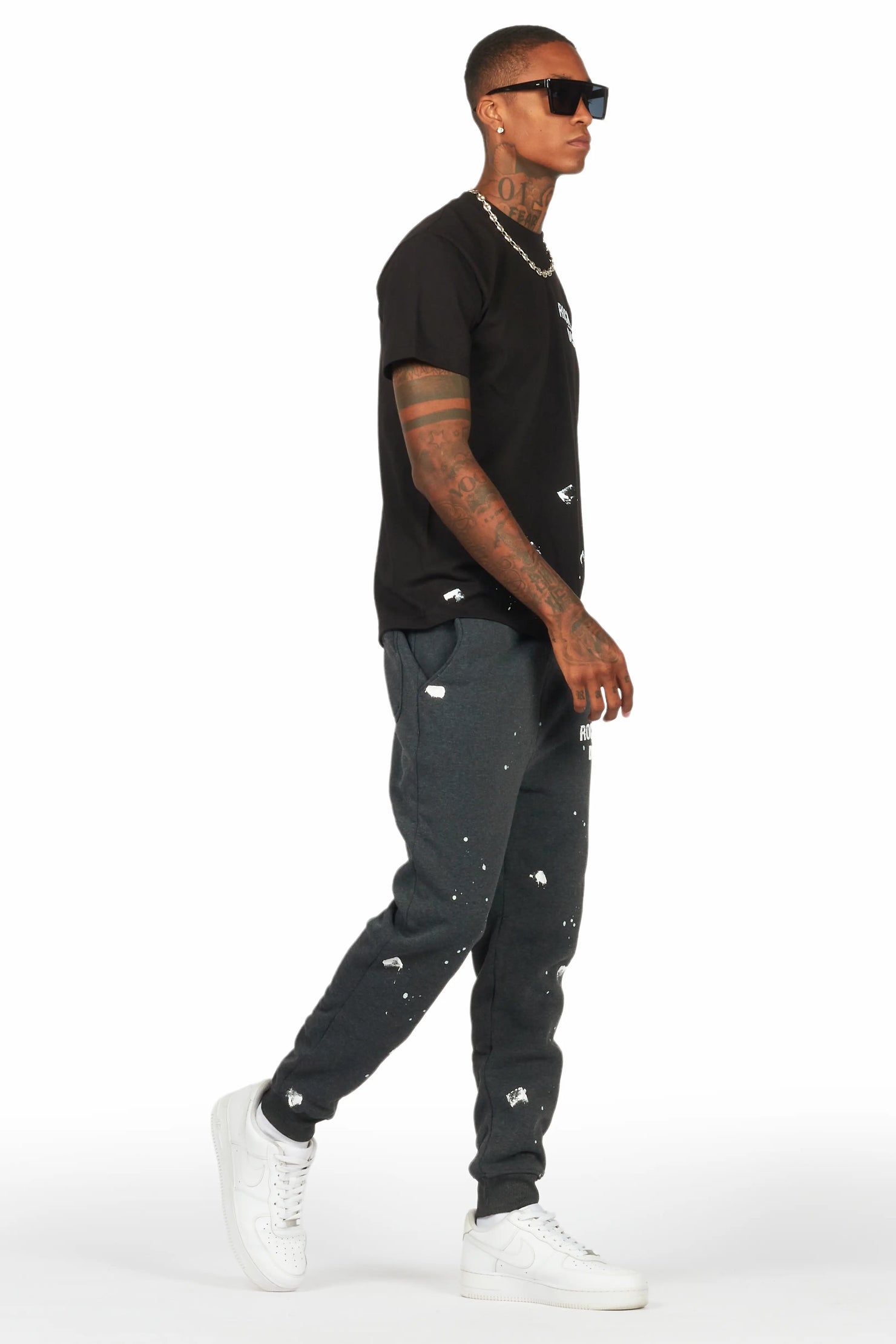 Raffer Charcoal/Black T-Shirt Track Set