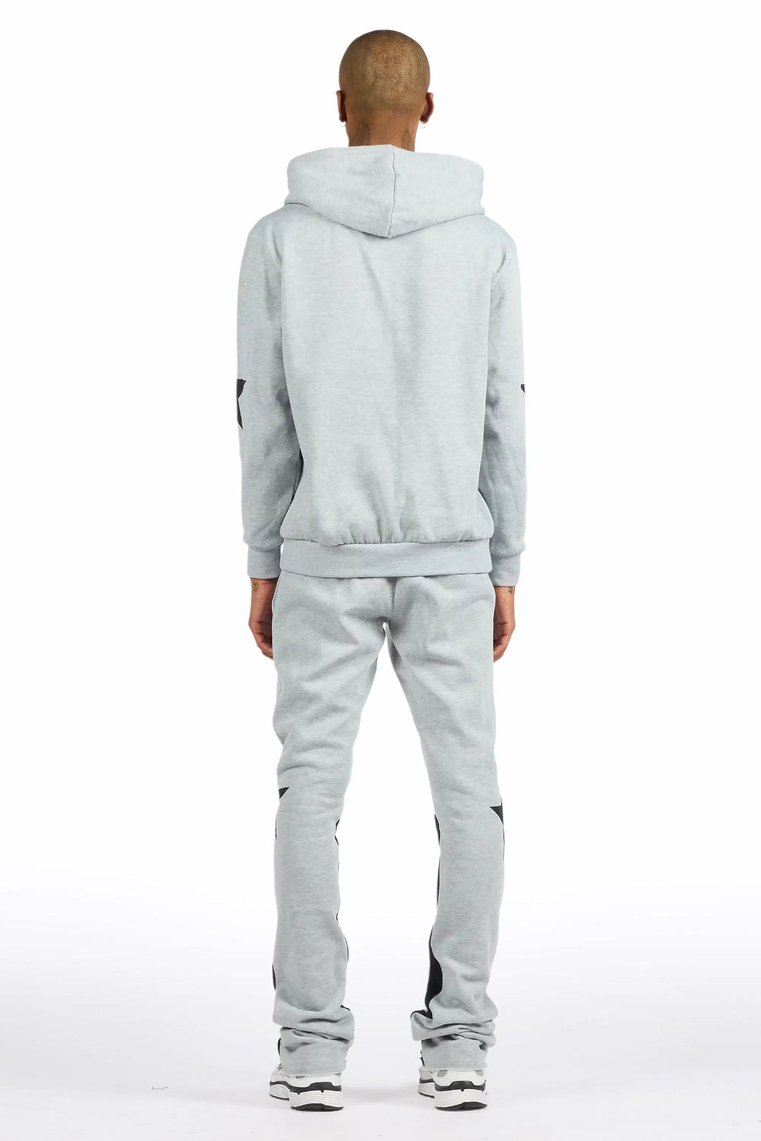 States Heather Grey/Black Hoodie Stacked Flare Track Set
