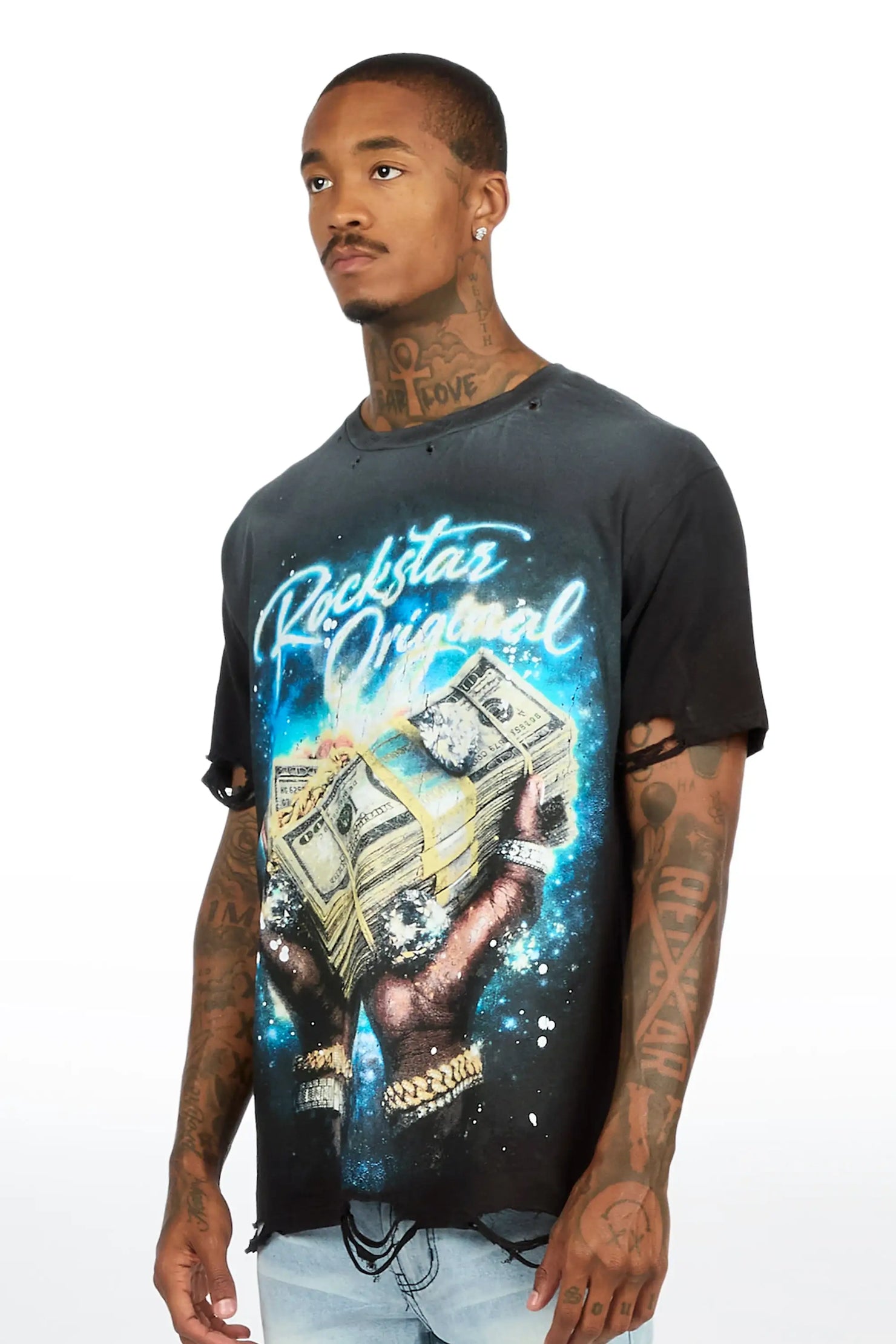 Contreras Black Oversized Graphic T-Shirt