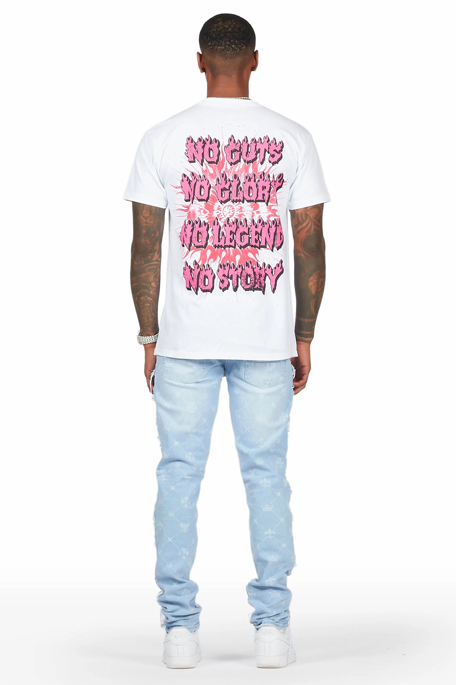 Pasha Light Blue Slim Fit Frayed Jean