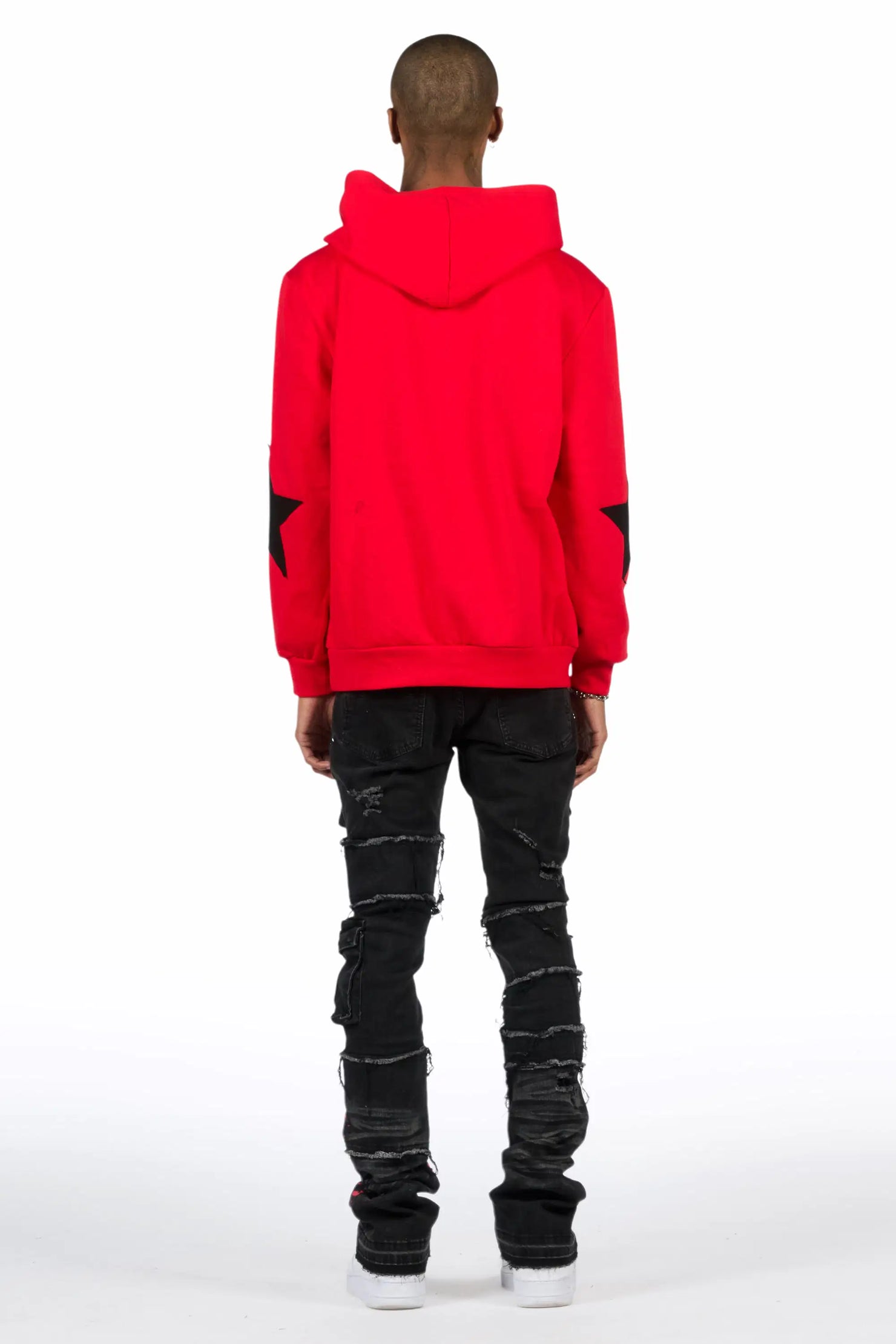 States 2.0 Red/Black Hoodie/Stacked Flare Jean Set