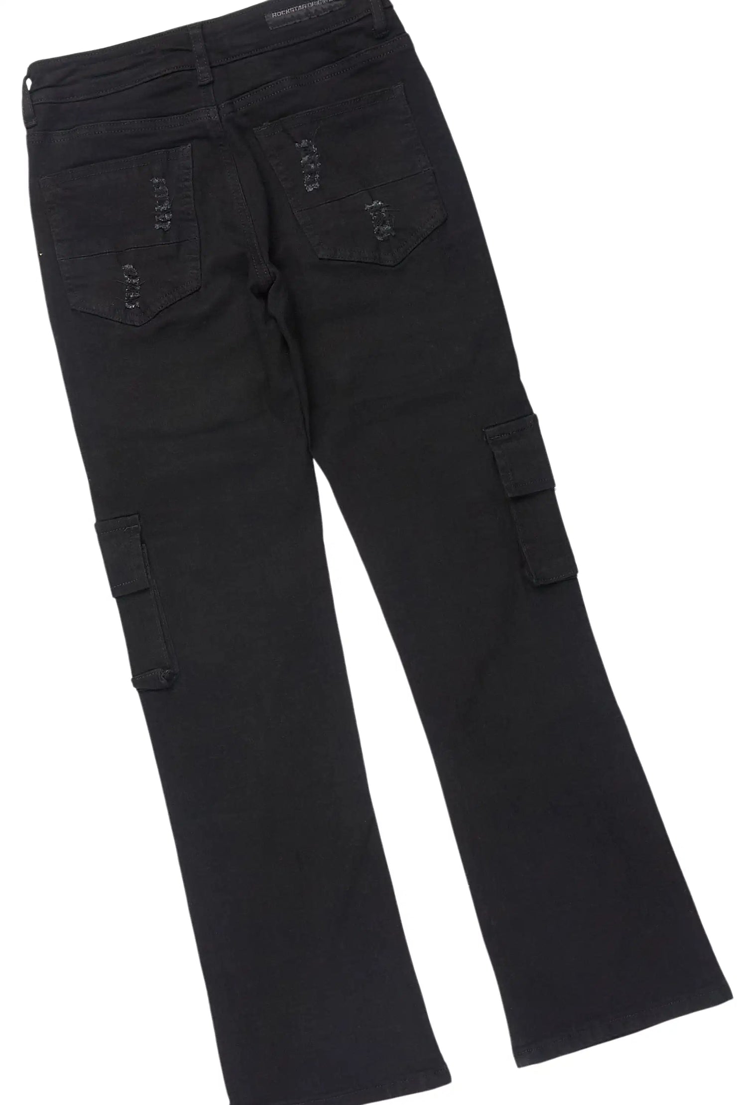 Boys Xaerys Black Hoodie/Stacked Jean Set