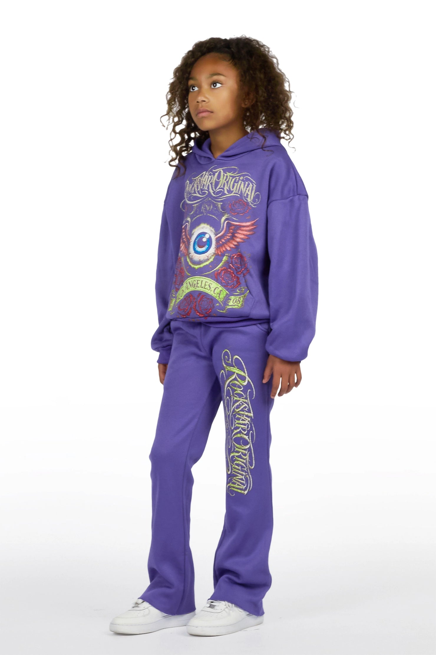Girls Palady Purple Hoodie Track Set