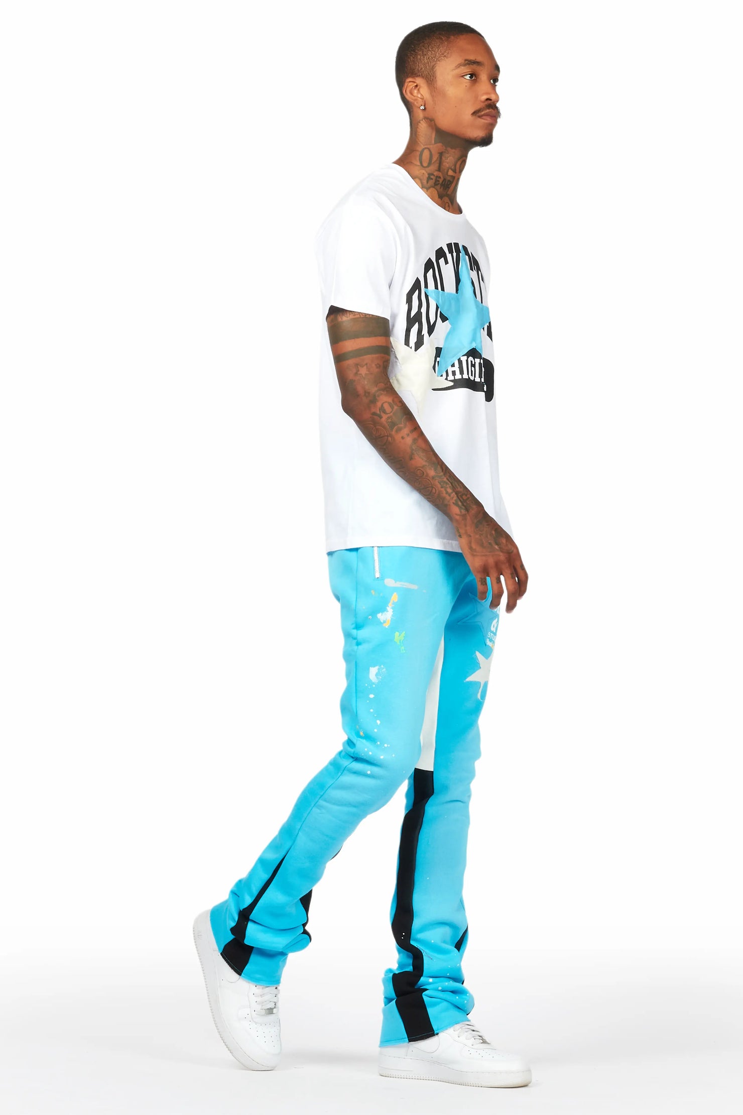 Mallor Blue T-Shirt/Super Stacked Track Set