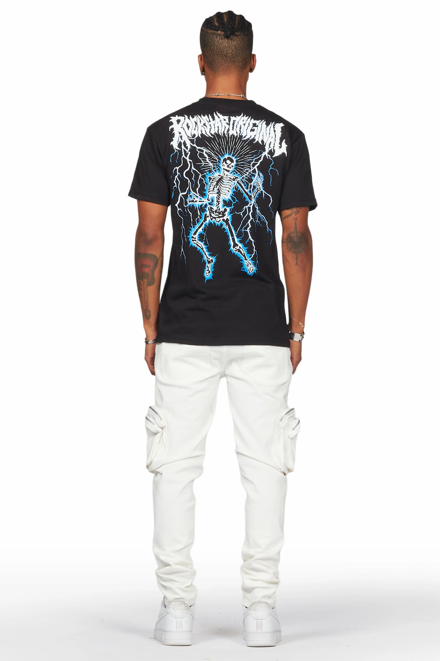 Garren Cream Skinny Fit Cargo Jean