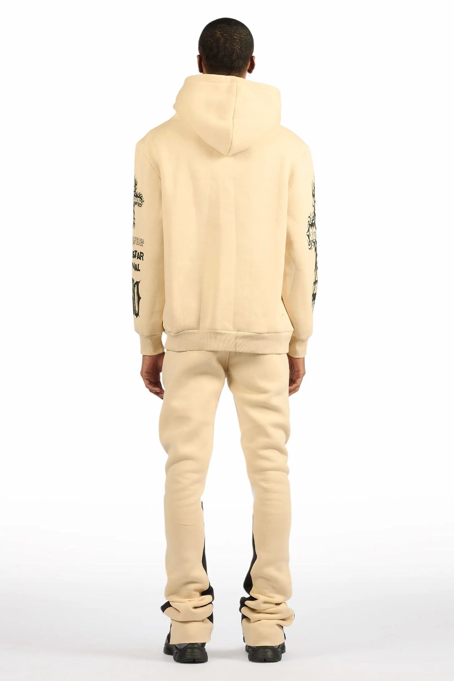 Raxil Beige/Black Hoodie/Stacked Track Set