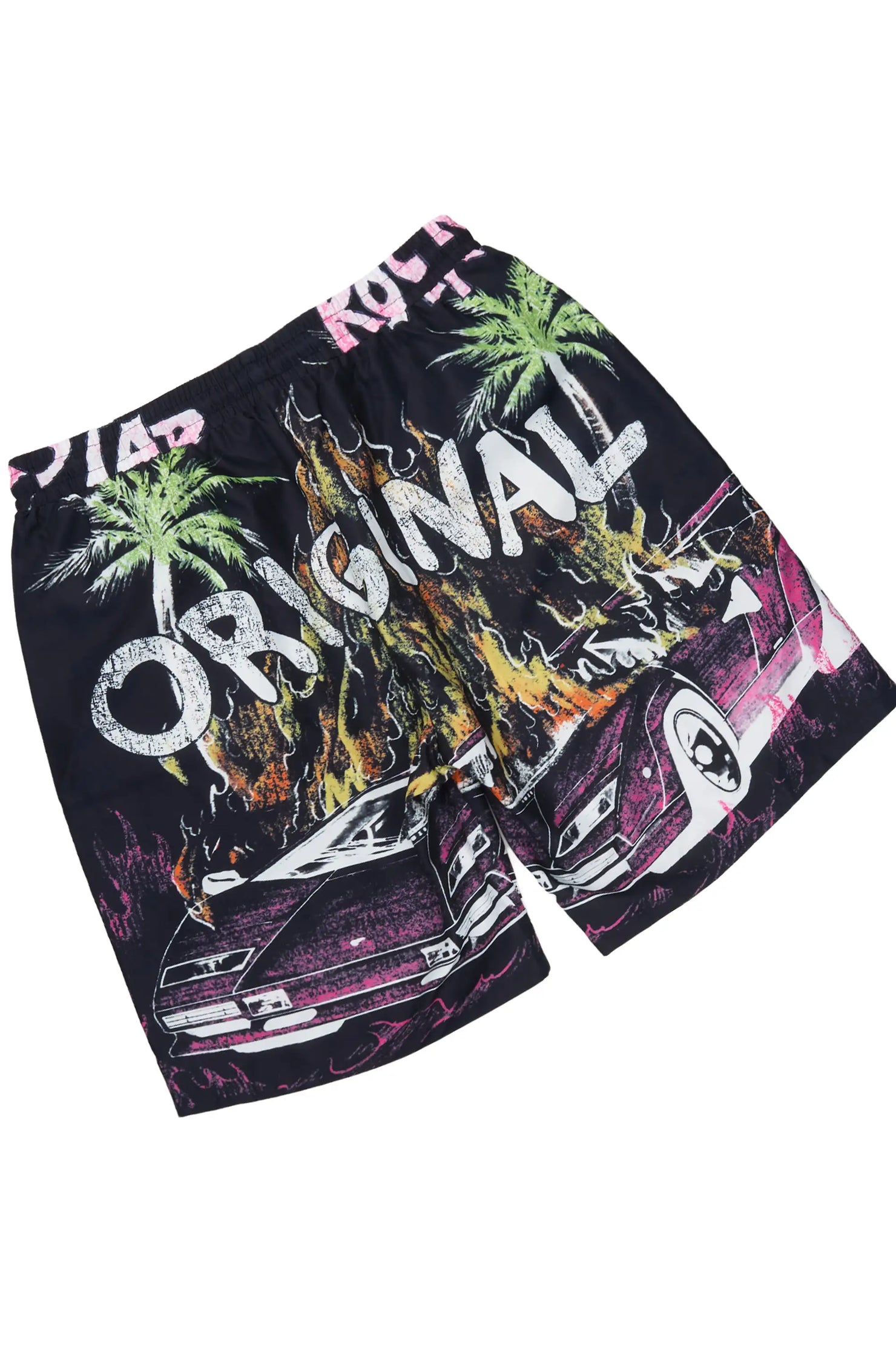 Axrian Black Button Down T-Shirt/Short Set