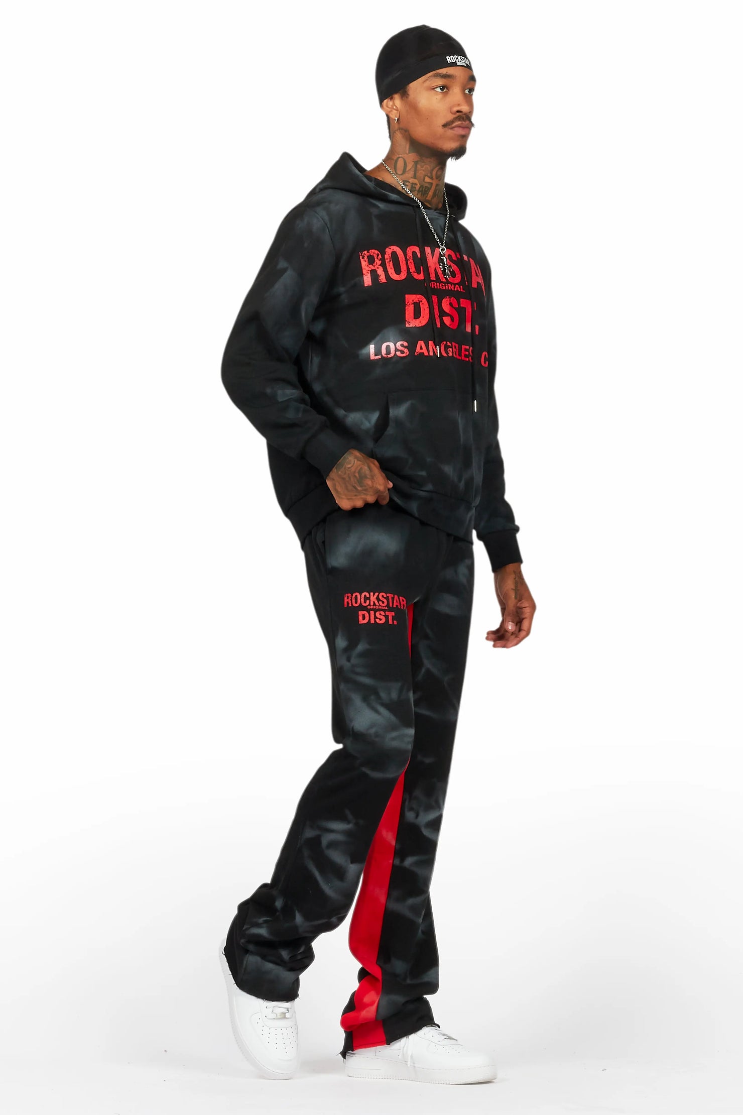 Nelly Black/Red Hoodie/Baggy Track Pant Set