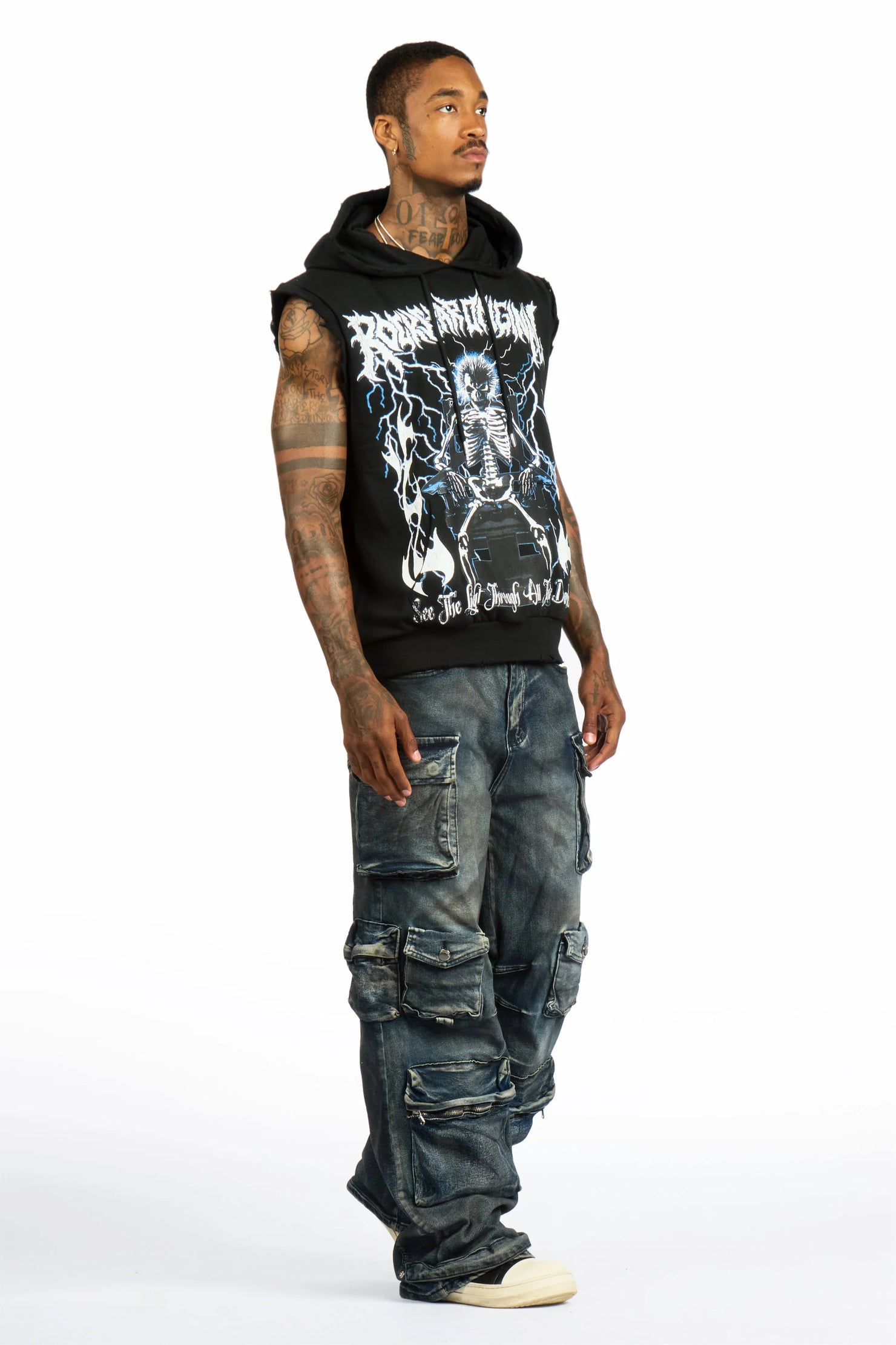 Mahesh Dark Blue Baggy Cargo Jean