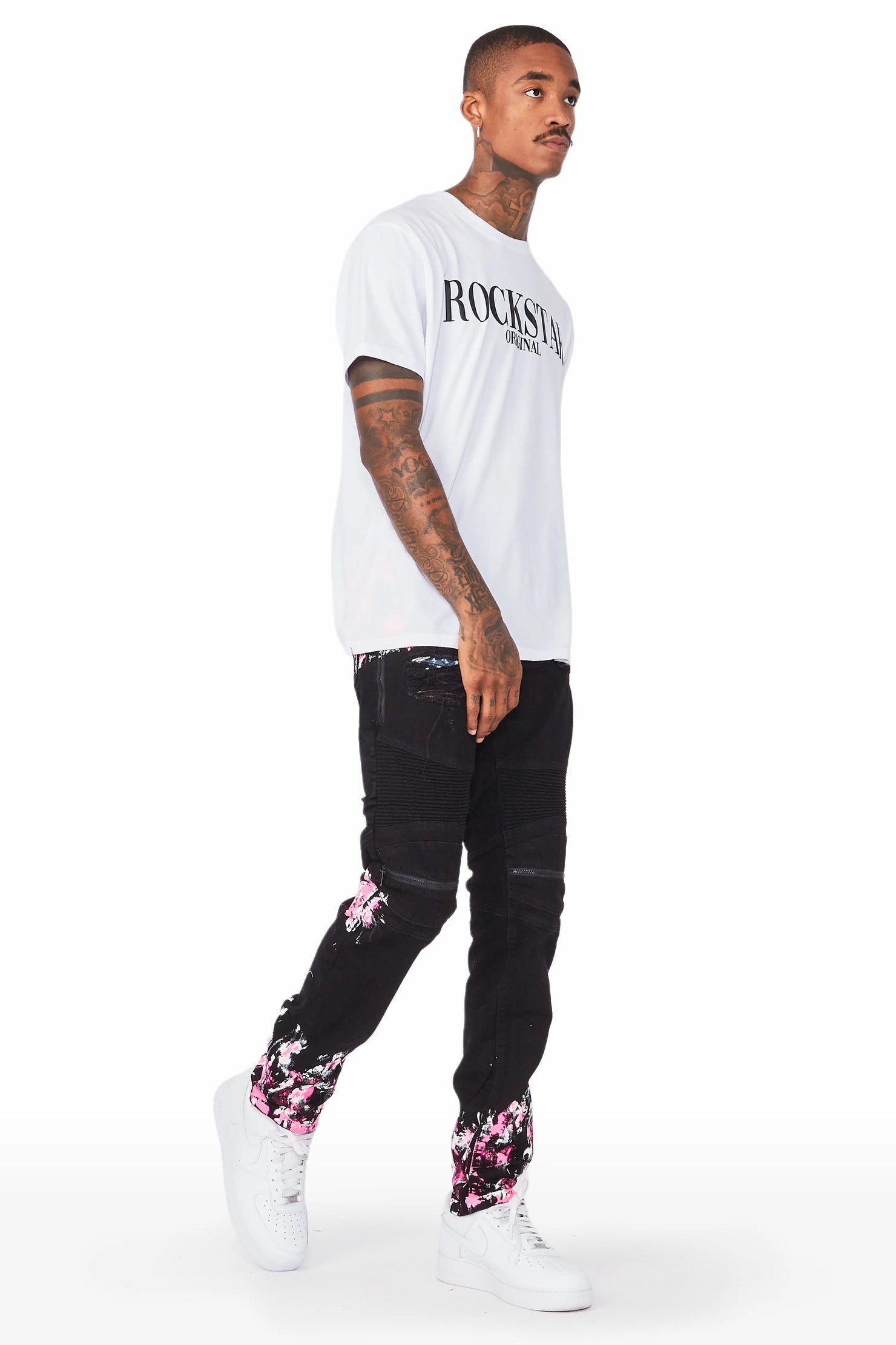 Kodak Black/Pink Painter Biker Jean