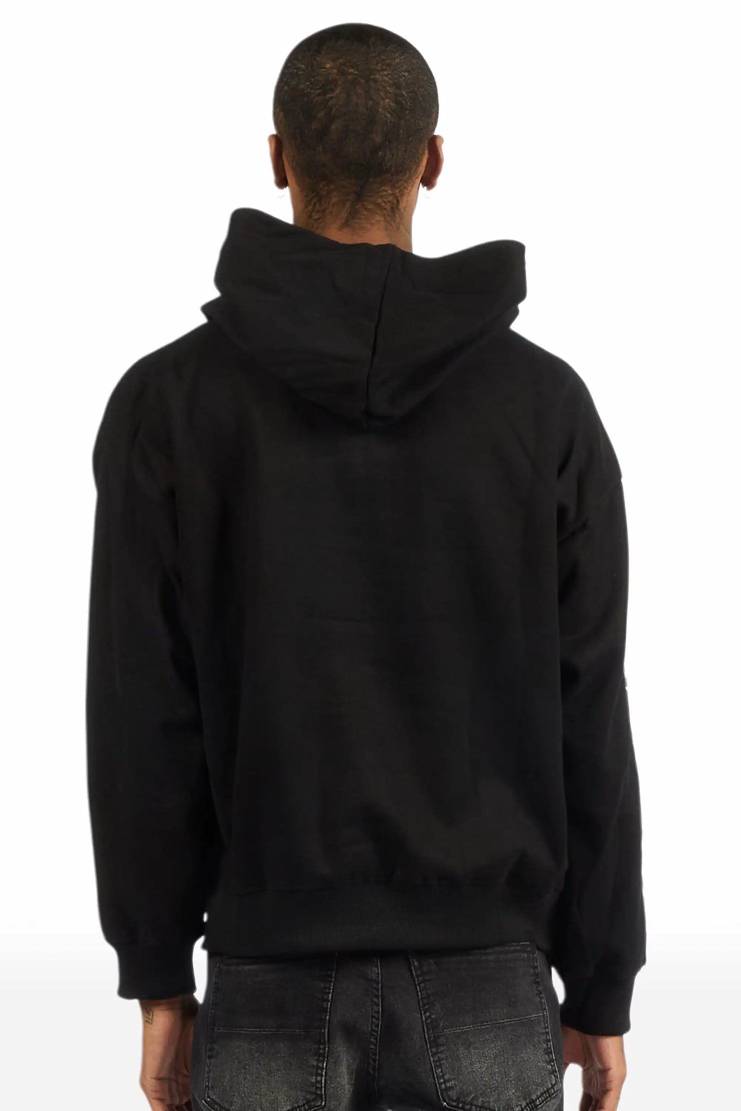Burza Black Rhinestone Oversized Hoodie