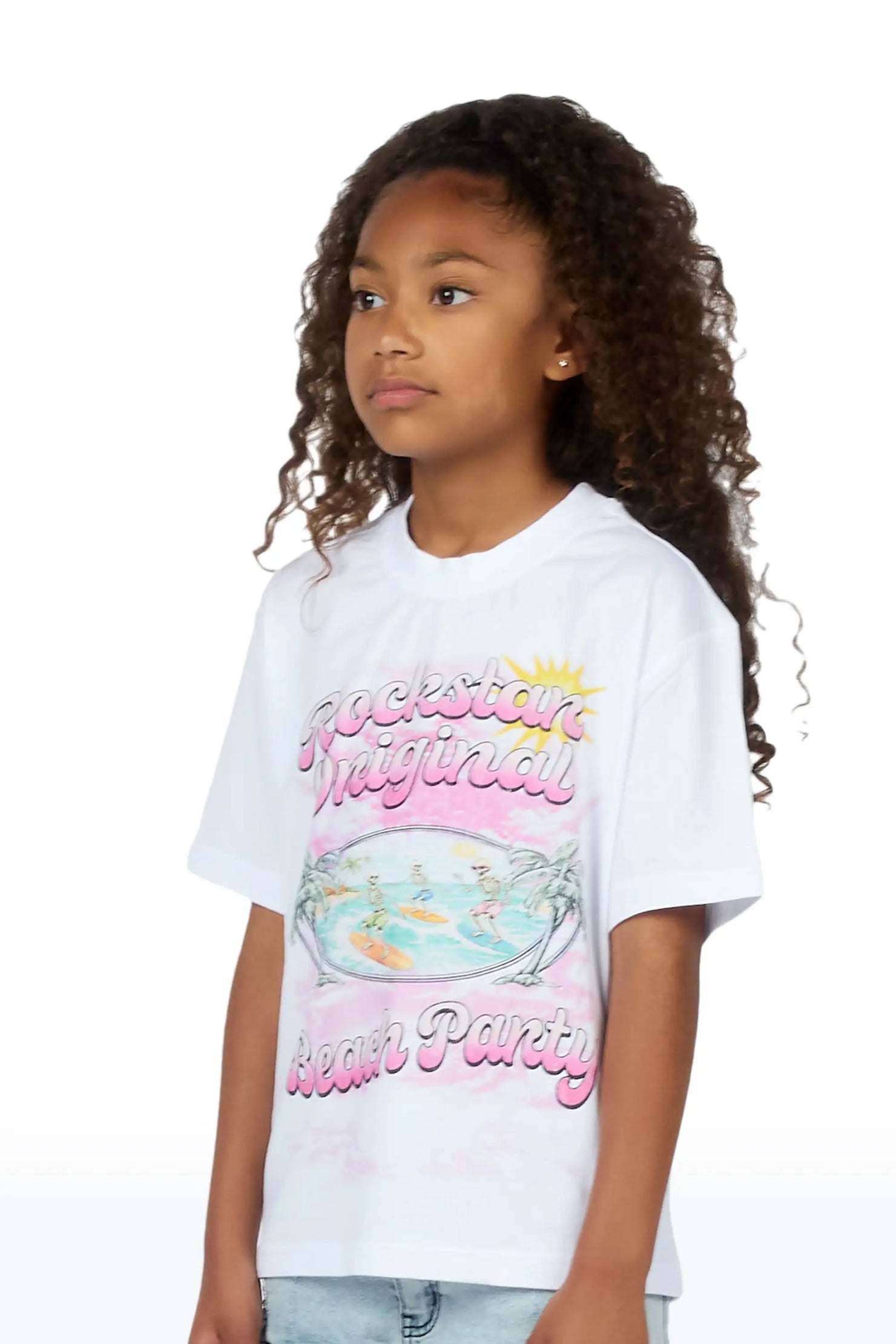 Girls Kanni White Graphic T-Shirt
