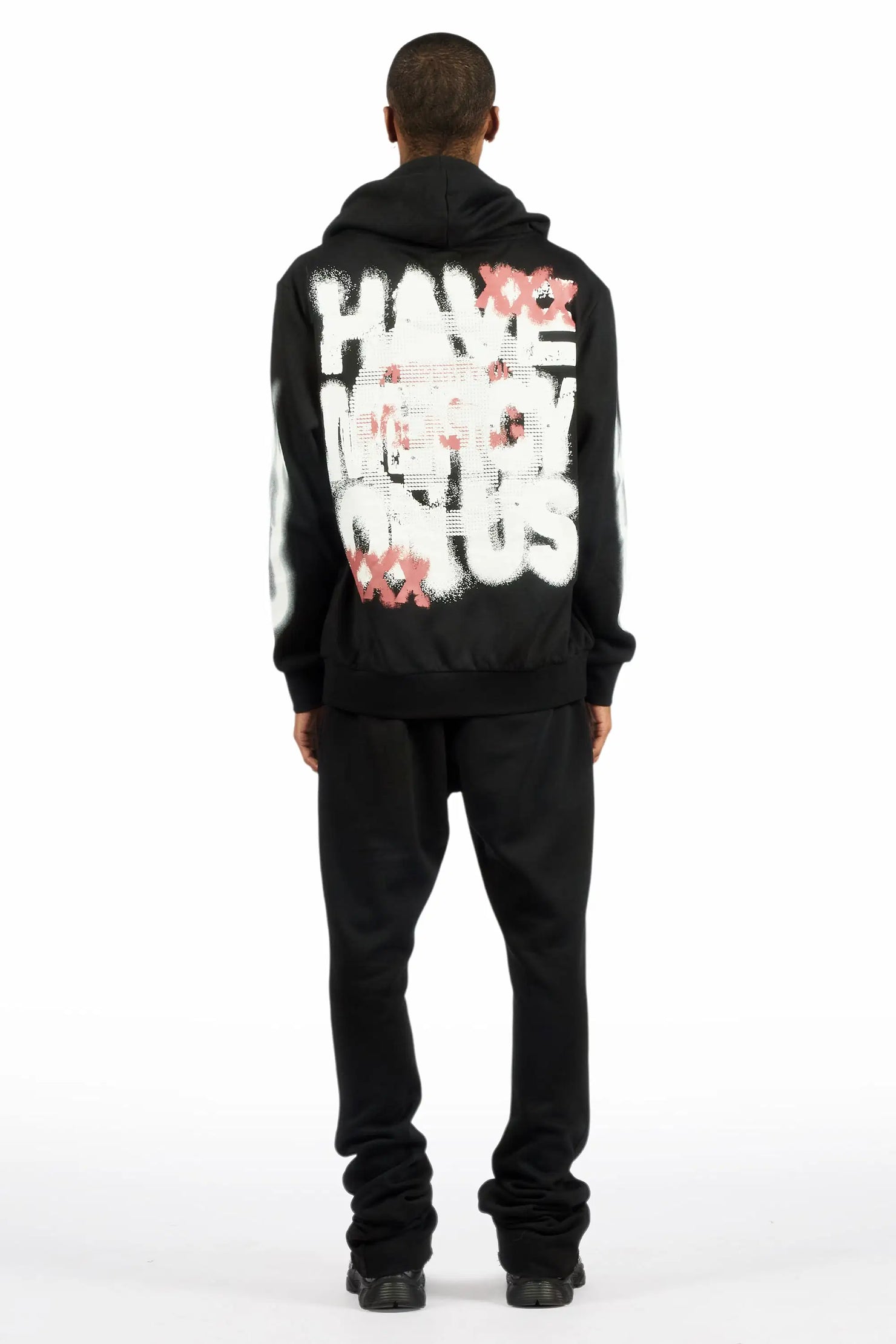 Kyo Black Hoodie Stacked Track Set