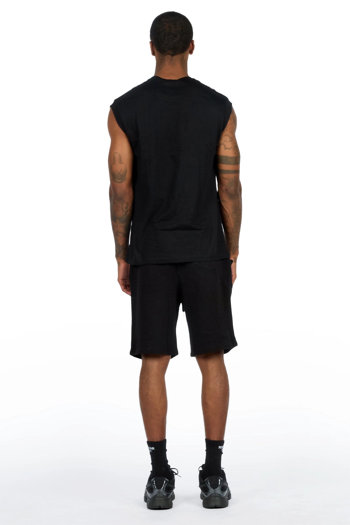 Racing Grung Black Graphic Cut Sleeve T-Shirt Short Set