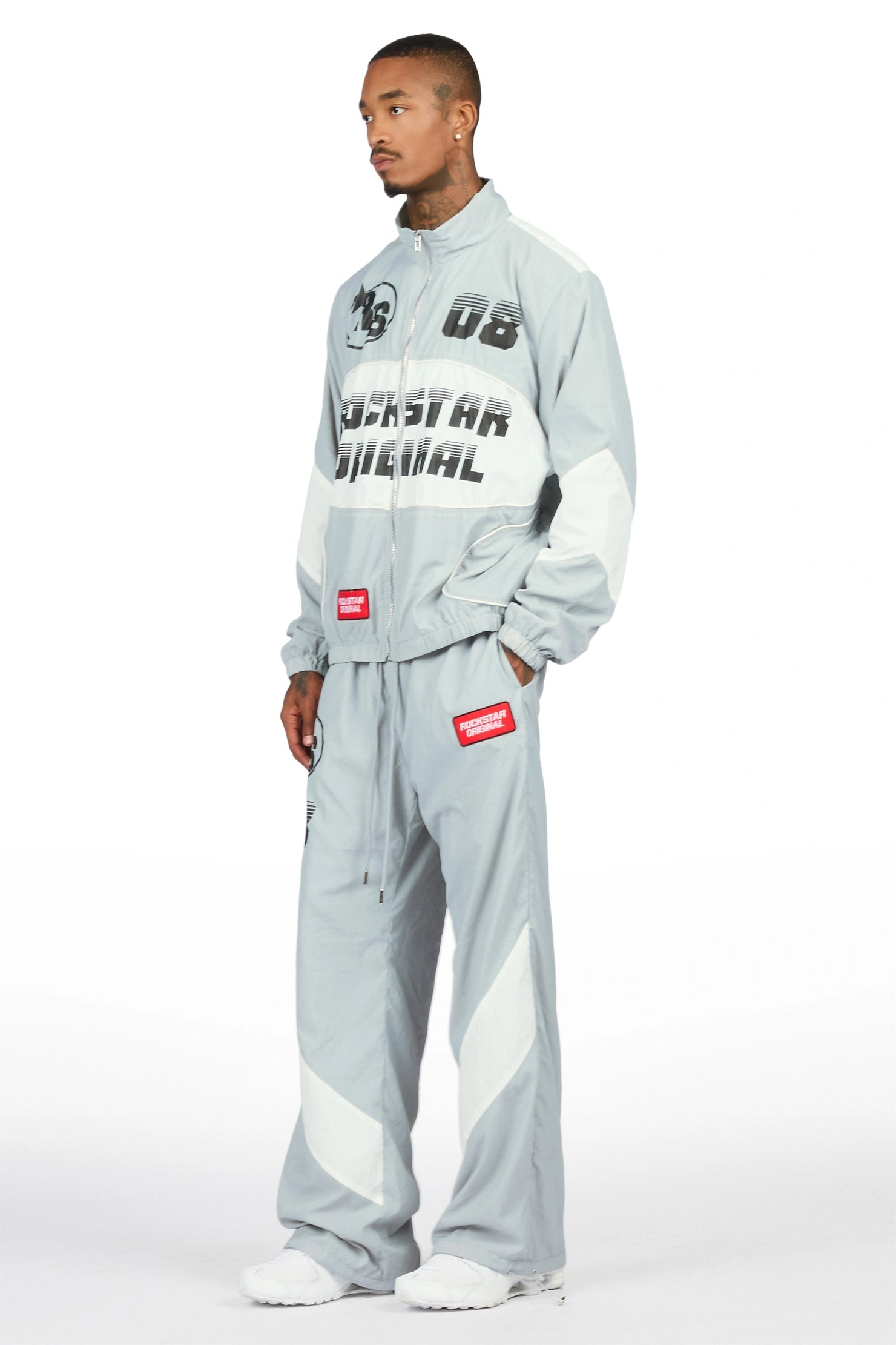 Wayra Grey Windbreaker Baggy Fit Track Set