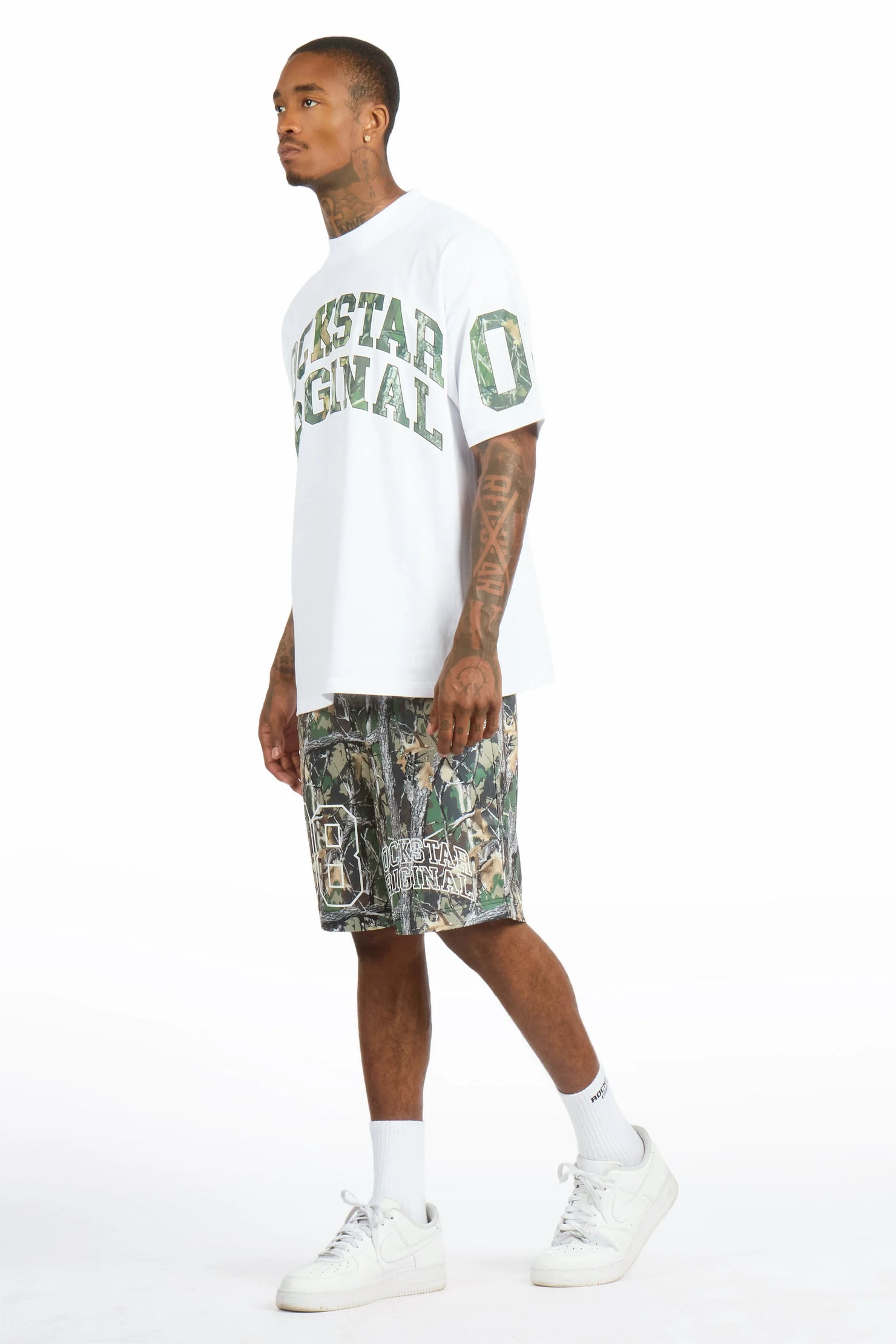 Desiero Green Camo T-Shirt Short Set