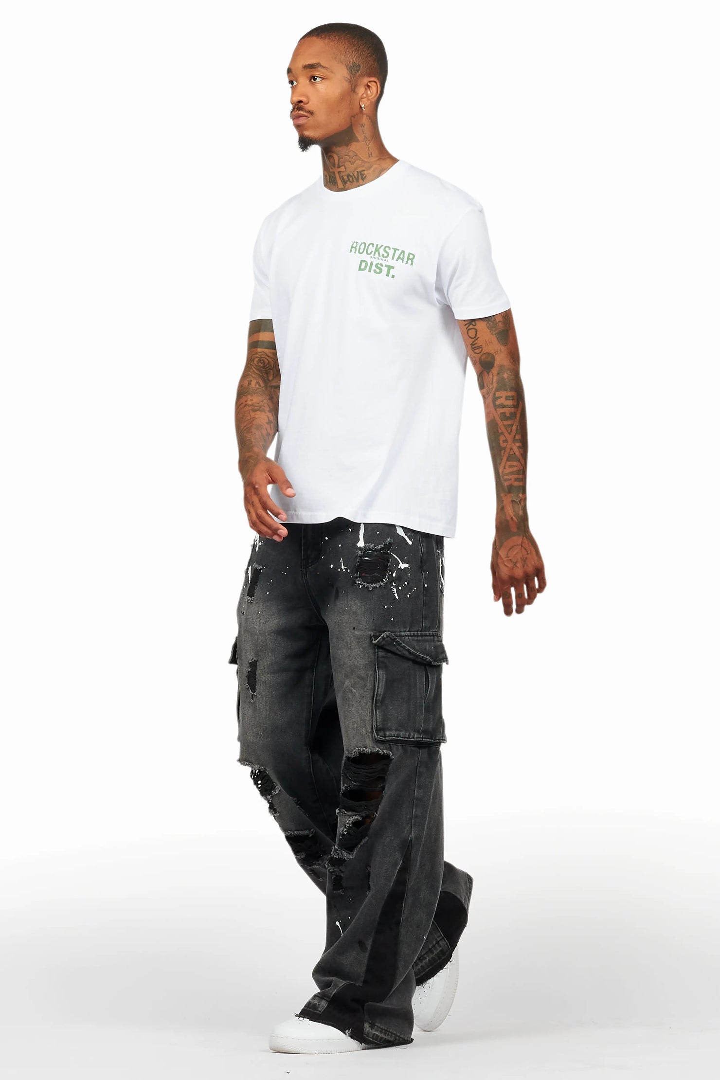Dubaku Dark Grey Baggy Fit Jean