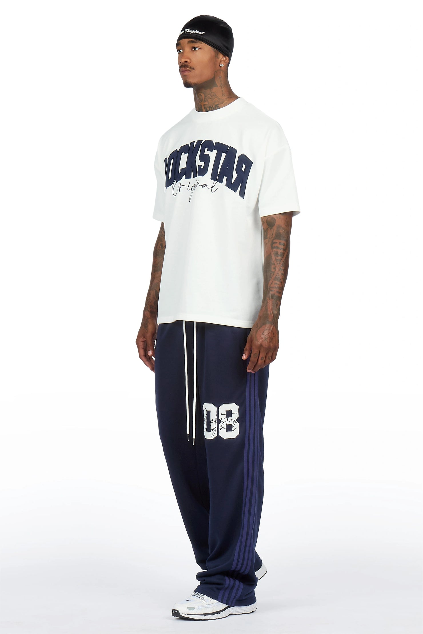 Zymir Blue French Terry Chenille Tee/ French Terry Relaxed Track Set