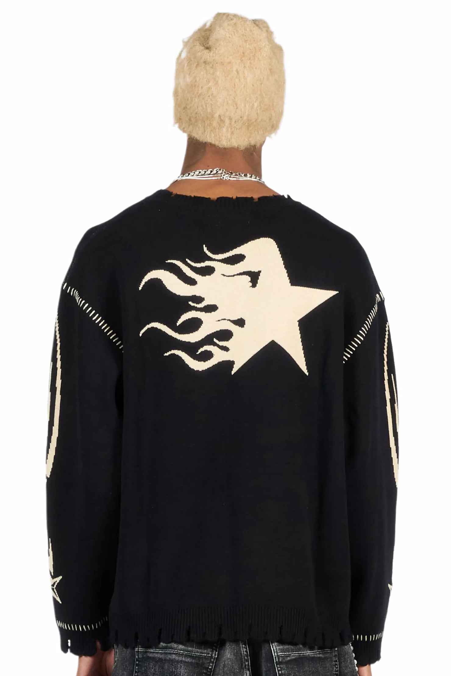 Pluton Black Knit Sweater