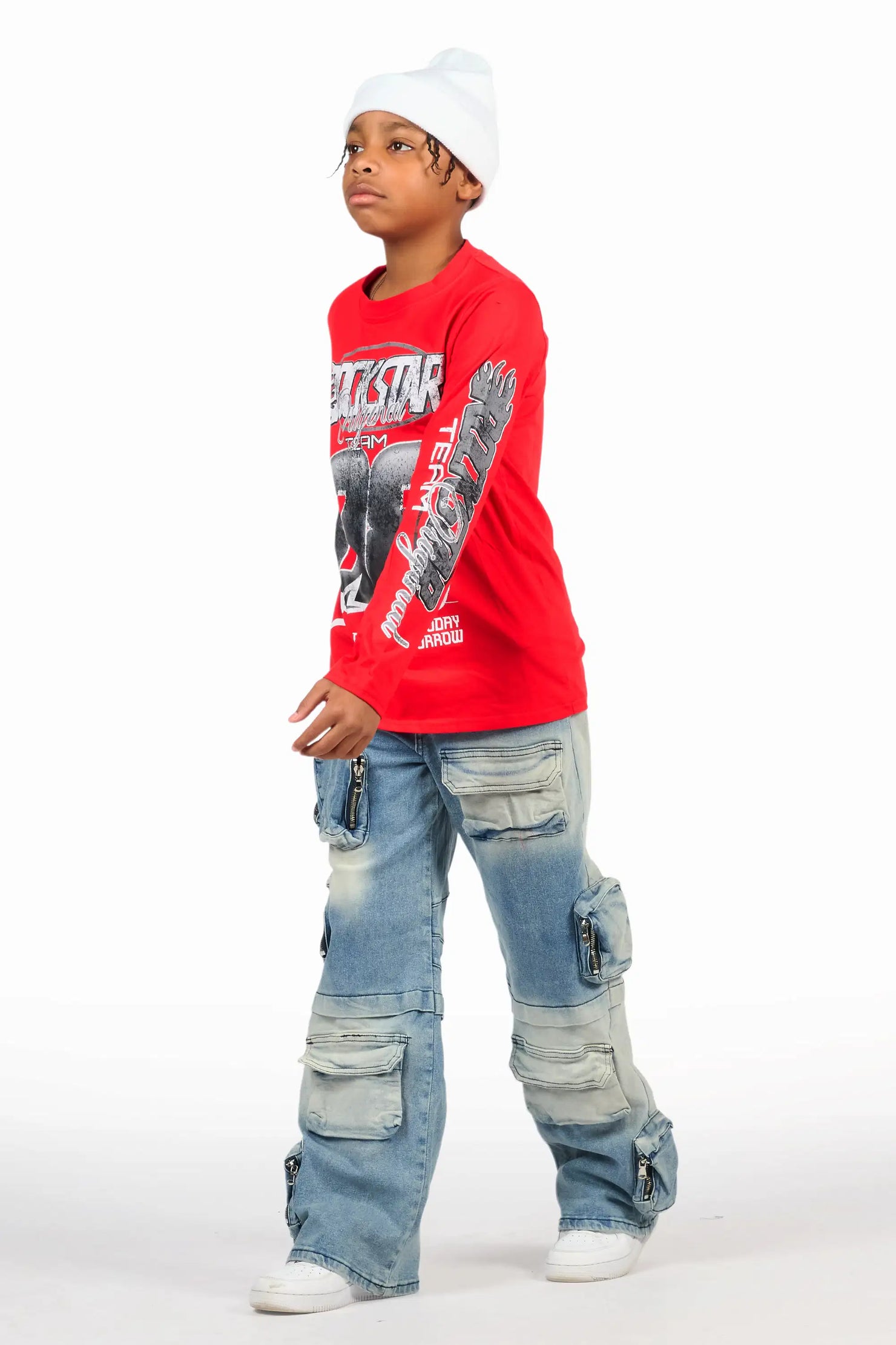 Boys Pocketeer Tint Baggy Fit Cargo Jean