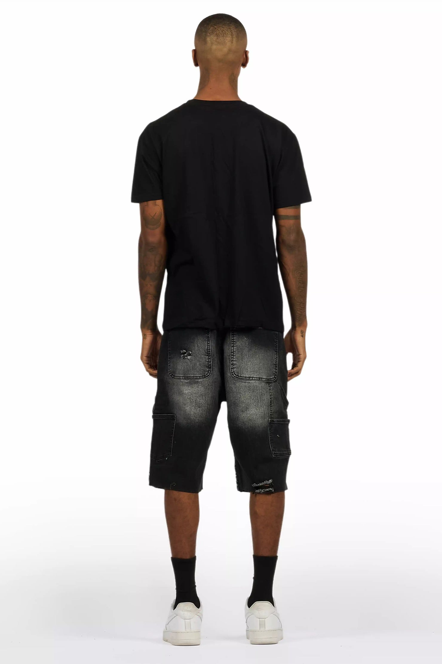 Balius Black T-Shirt/Denim Short Set